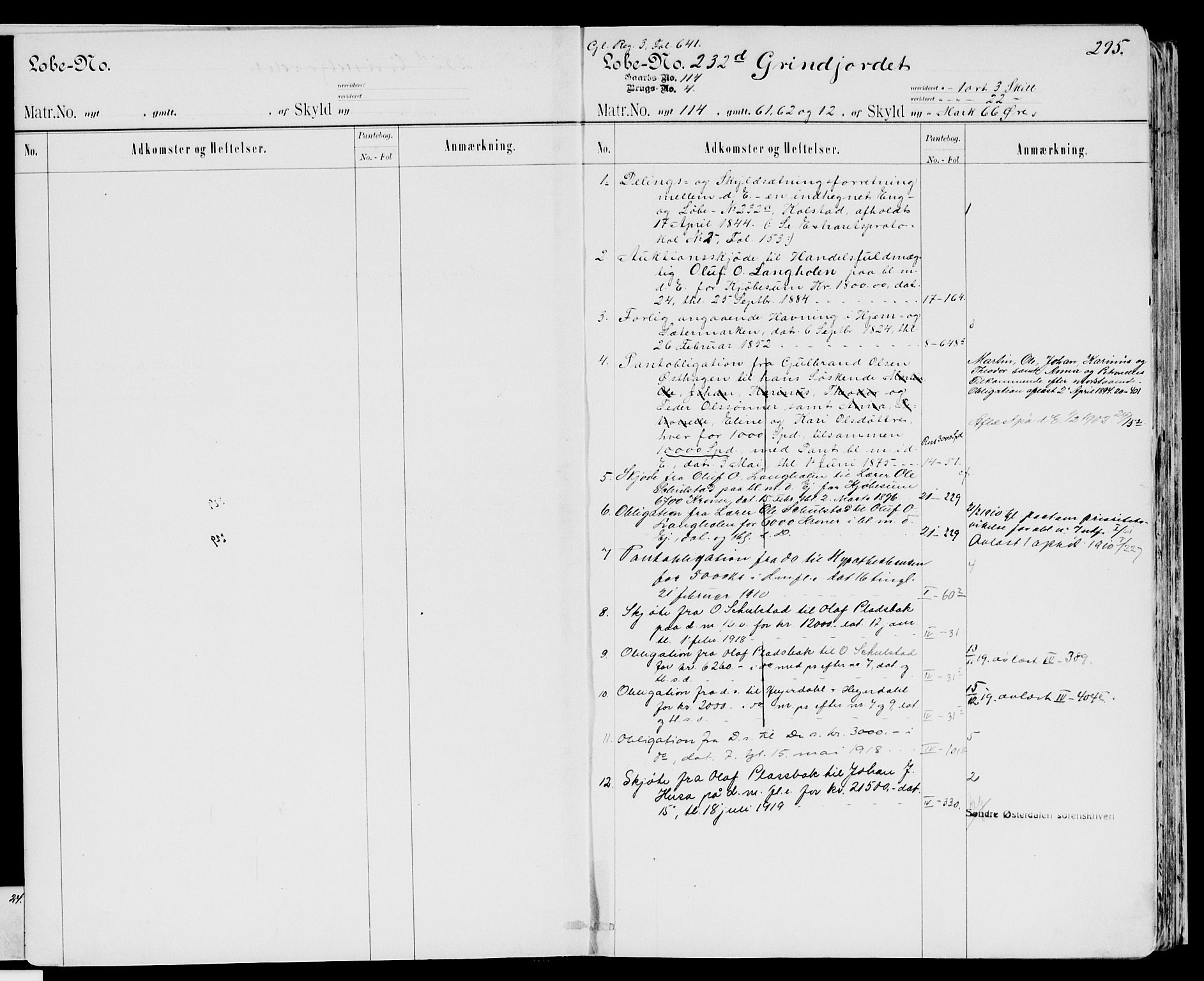 Sør-Østerdal sorenskriveri, SAH/TING-018/H/Ha/Haa/L0013B: Mortgage register no. 5B, 1888-1922, p. 295