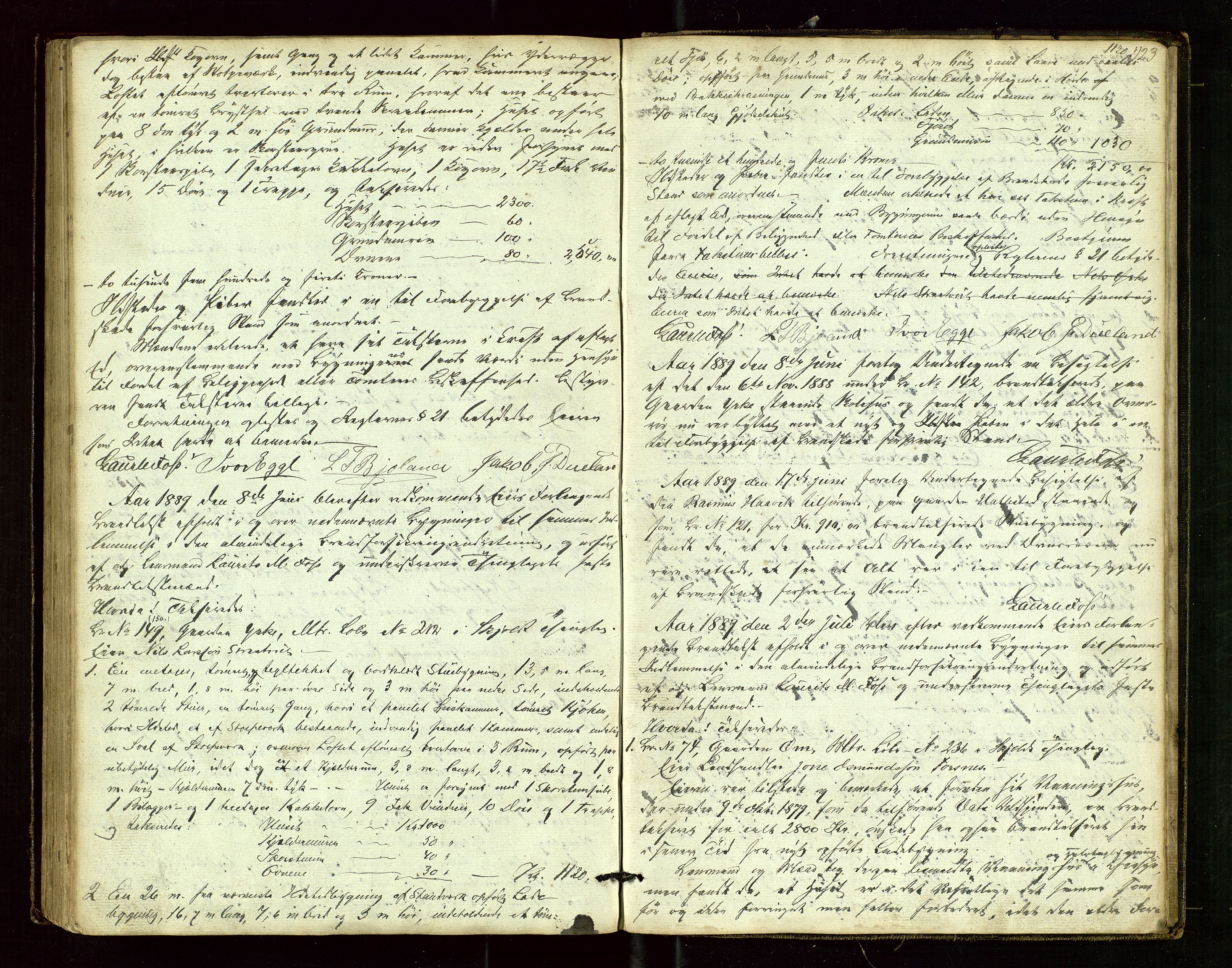 Skjold lensmannskontor, SAST/A-100182/Goa/L0001: "Brandtaxations-Protocol for Skjold Thinglaug i Ryfylke", 1853-1890, p. 122b-123a