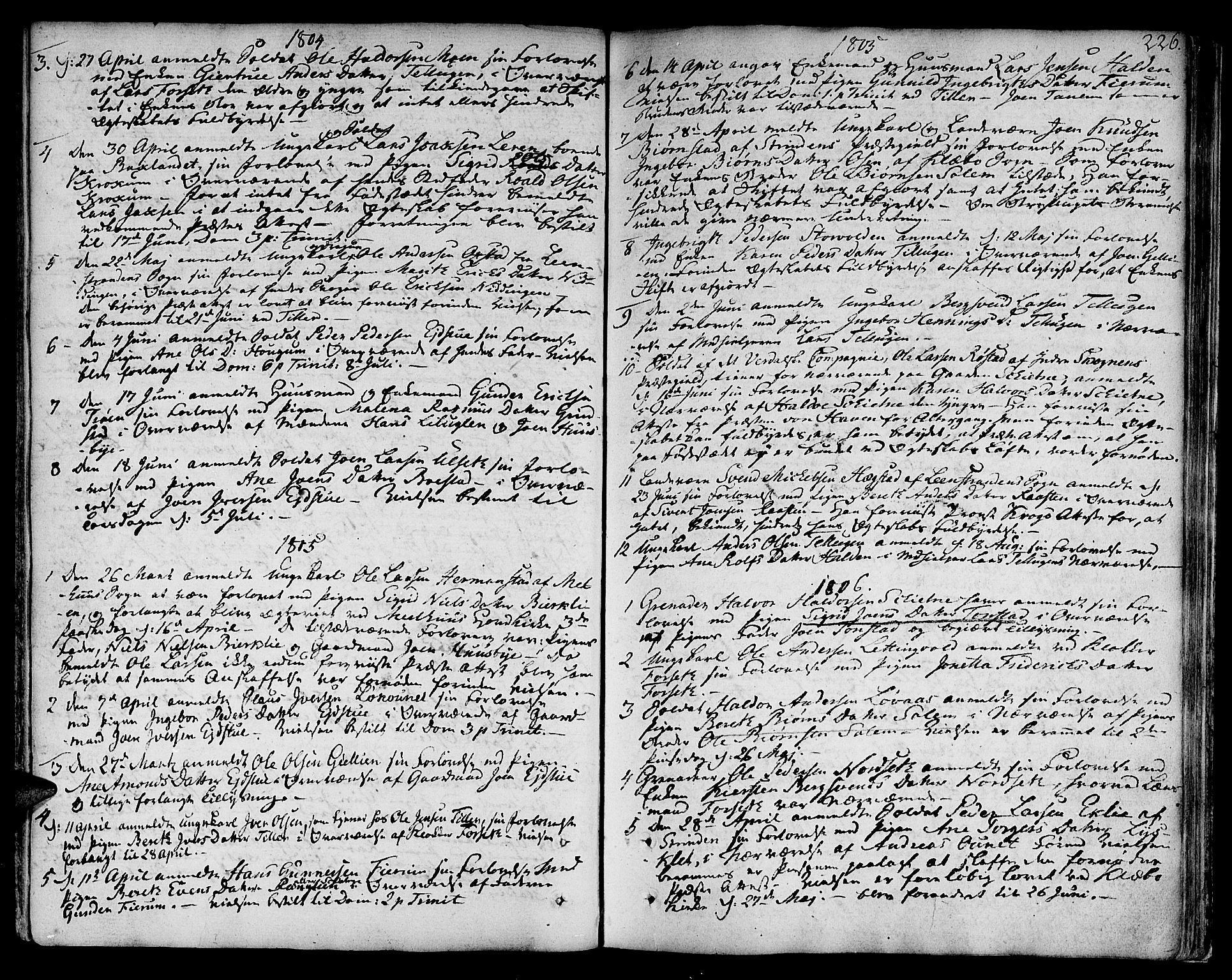 Ministerialprotokoller, klokkerbøker og fødselsregistre - Sør-Trøndelag, SAT/A-1456/618/L0438: Parish register (official) no. 618A03, 1783-1815, p. 226