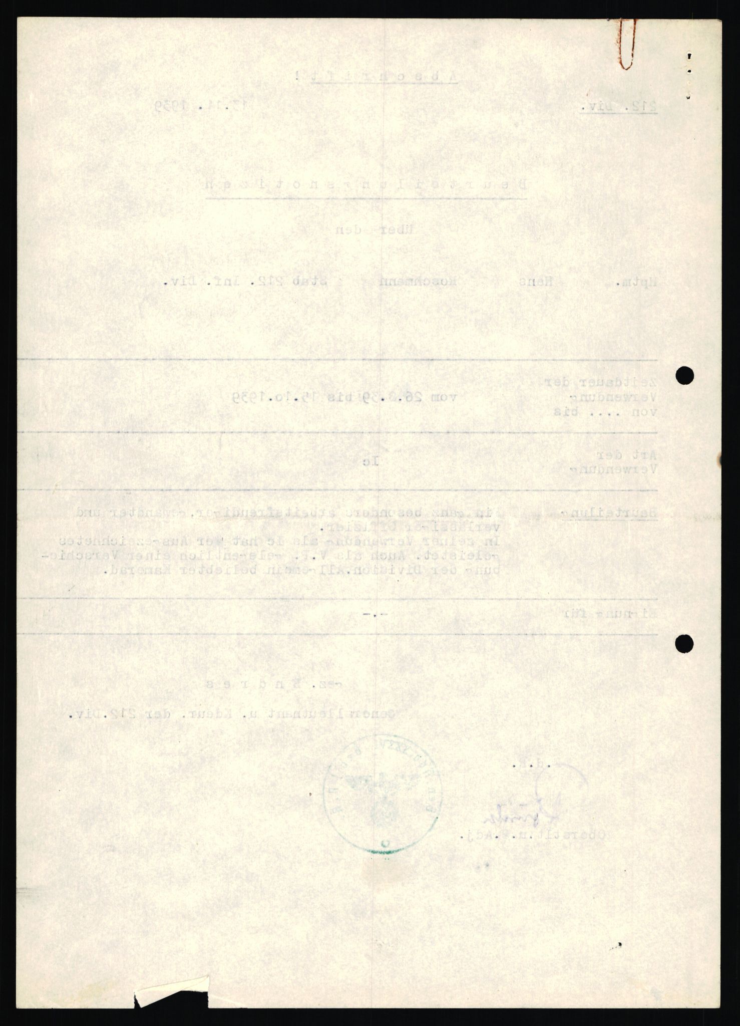 Forsvarets Overkommando. 2 kontor. Arkiv 11.4. Spredte tyske arkivsaker, AV/RA-RAFA-7031/D/Dar/Dara/L0019: Personalbøker og diverse, 1940-1945, p. 107