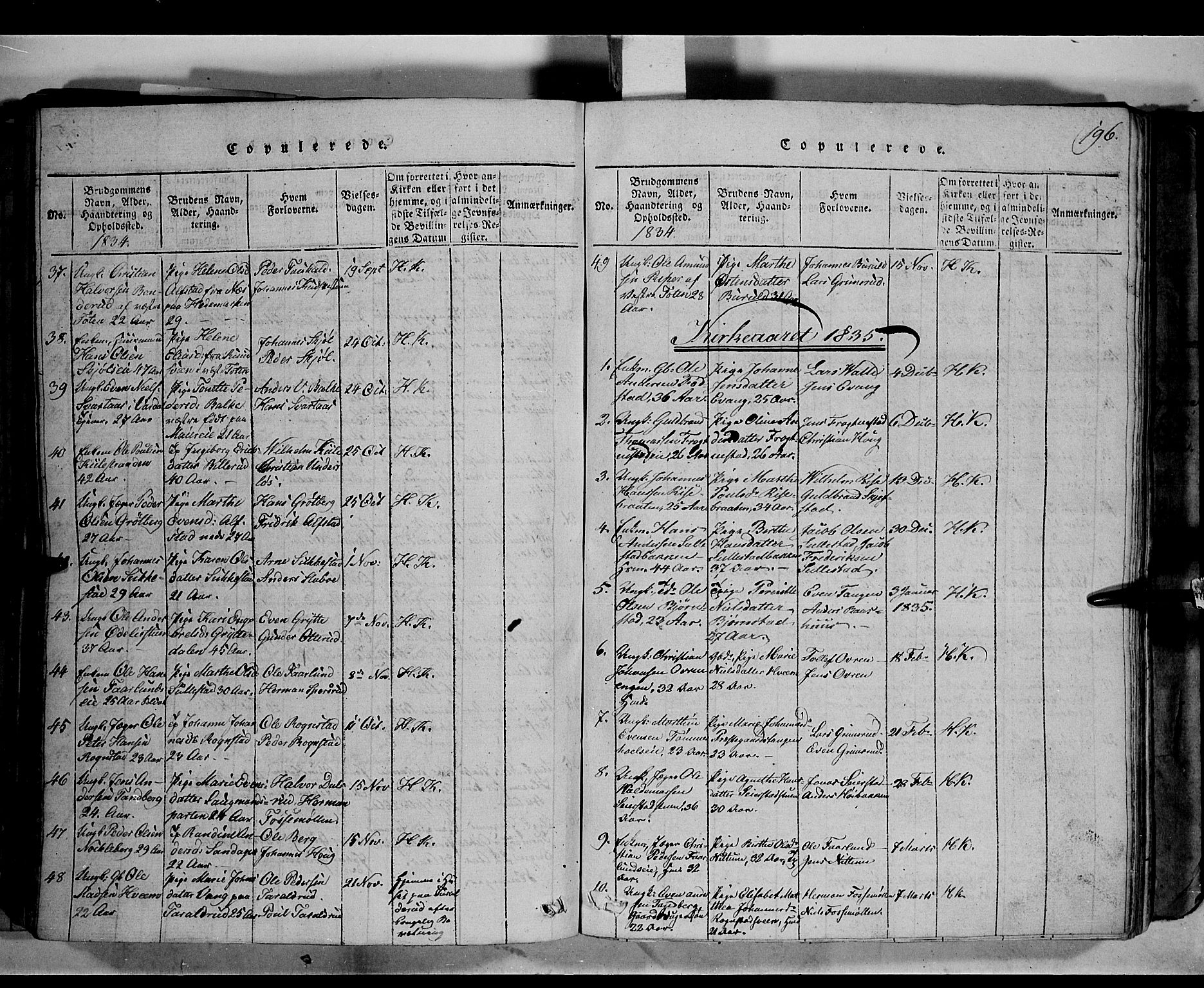 Østre Toten prestekontor, SAH/PREST-104/H/Ha/Haa/L0001: Parish register (official) no. 1, 1828-1839, p. 196