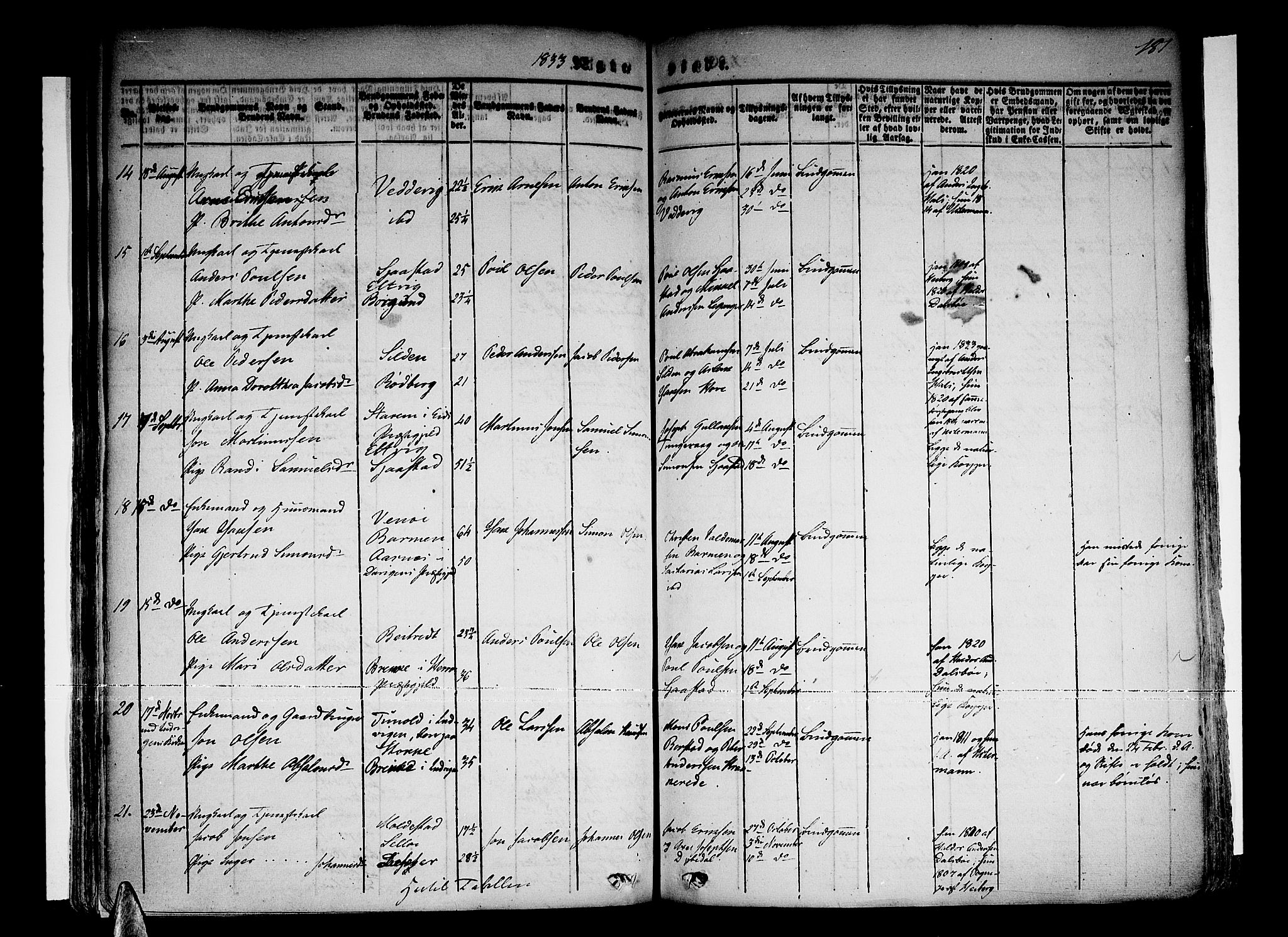 Selje sokneprestembete, AV/SAB-A-99938/H/Ha/Haa/Haaa: Parish register (official) no. A 9, 1829-1844, p. 181