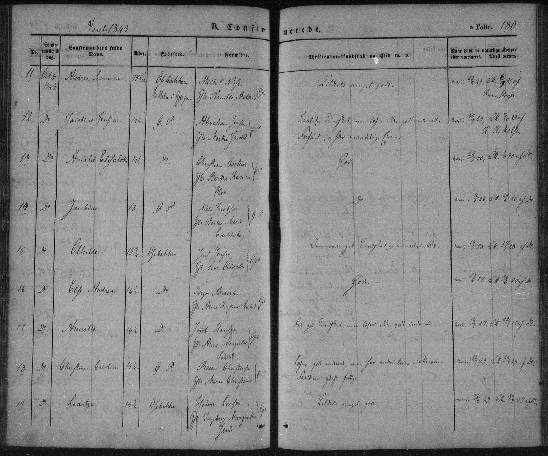Porsgrunn kirkebøker , SAKO/A-104/F/Fa/L0006: Parish register (official) no. 6, 1841-1857, p. 180