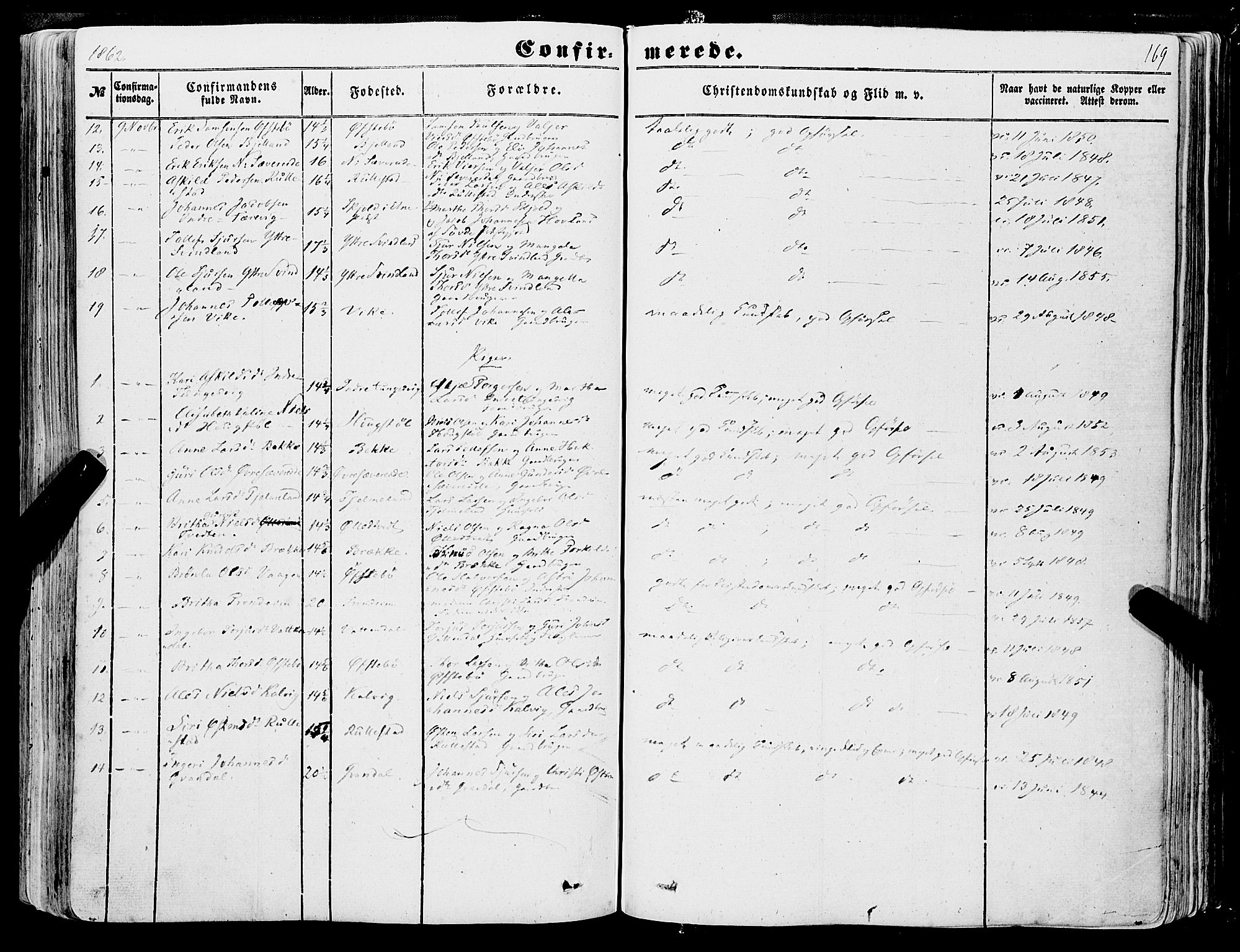 Skånevik sokneprestembete, SAB/A-77801/H/Haa: Parish register (official) no. A 5I, 1848-1869, p. 169