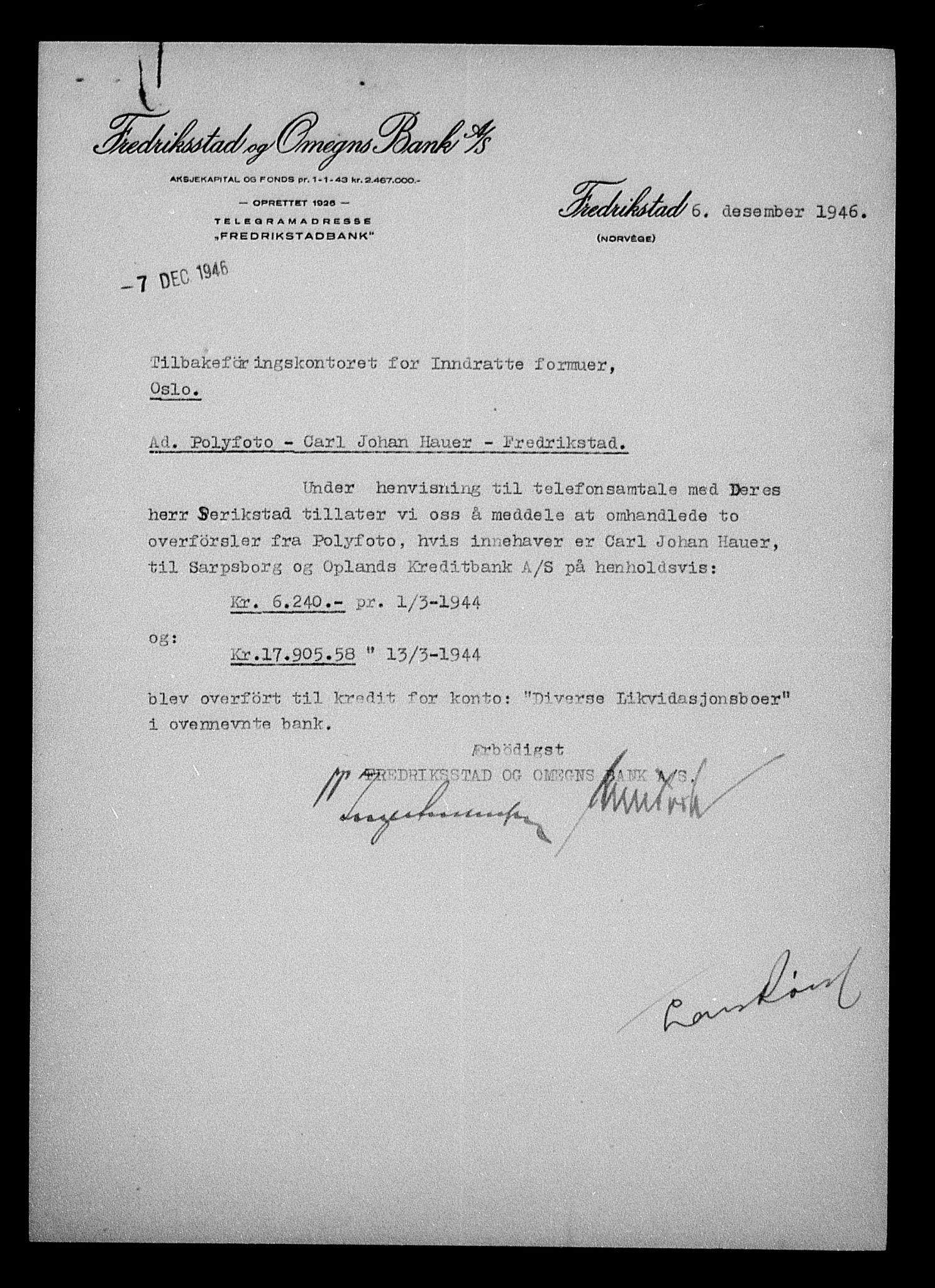 Justisdepartementet, Tilbakeføringskontoret for inndratte formuer, RA/S-1564/H/Hc/Hcd/L0998: --, 1945-1947, p. 377