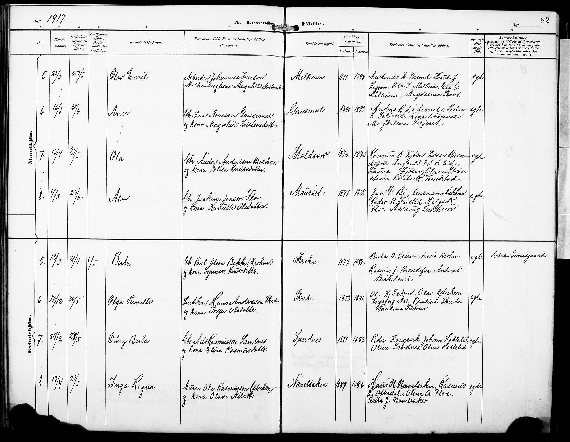Hornindal sokneprestembete, SAB/A-82401/H/Hab: Parish register (copy) no. A 2, 1894-1927, p. 82