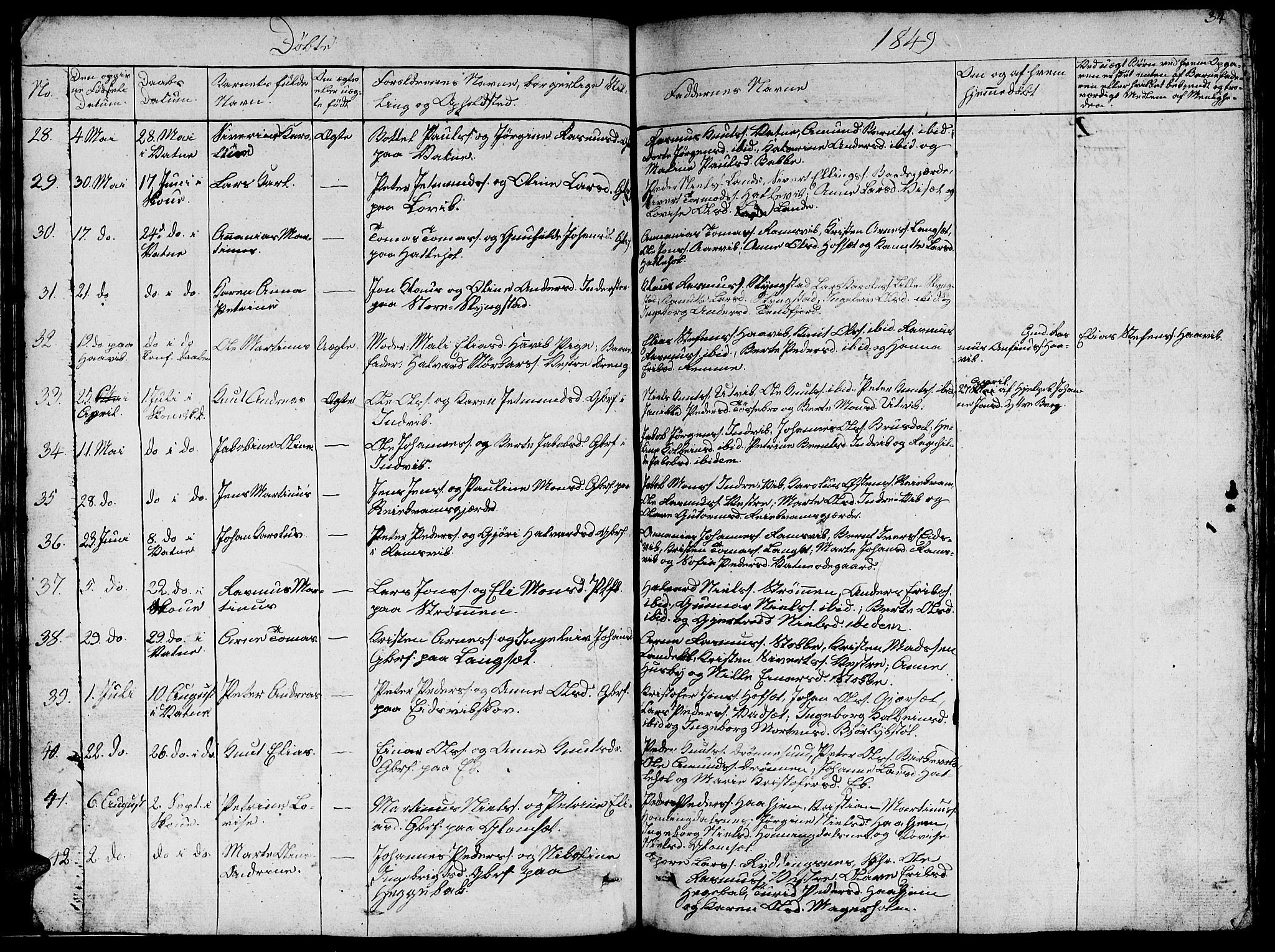 Ministerialprotokoller, klokkerbøker og fødselsregistre - Møre og Romsdal, AV/SAT-A-1454/524/L0362: Parish register (copy) no. 524C03, 1840-1854, p. 34