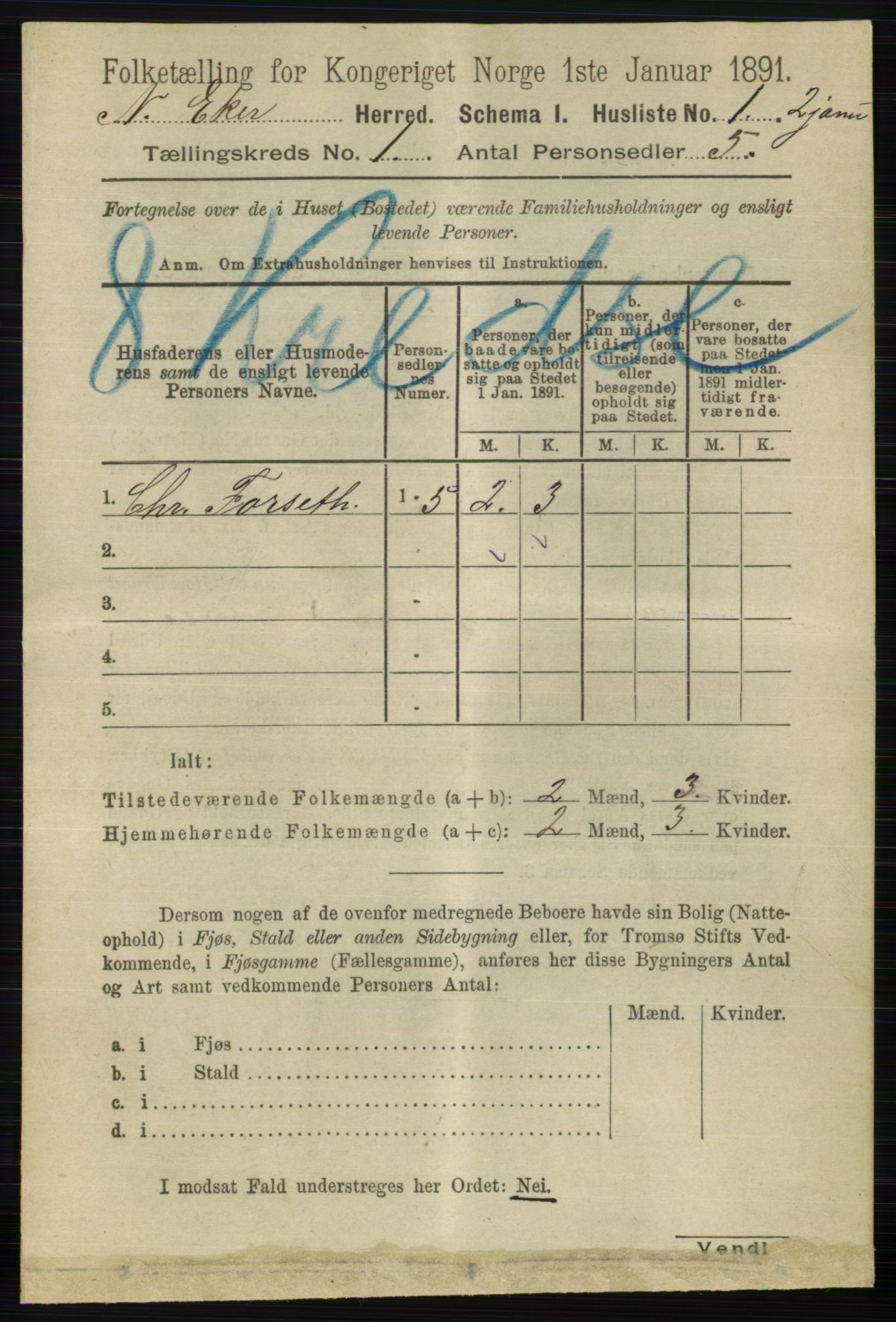 RA, 1891 census for 0625 Nedre Eiker, 1891, p. 25