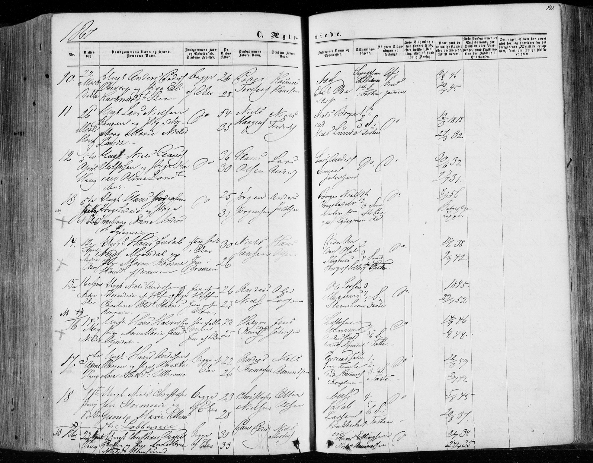 Eiker kirkebøker, SAKO/A-4/F/Fa/L0016: Parish register (official) no. I 16, 1860-1868, p. 482