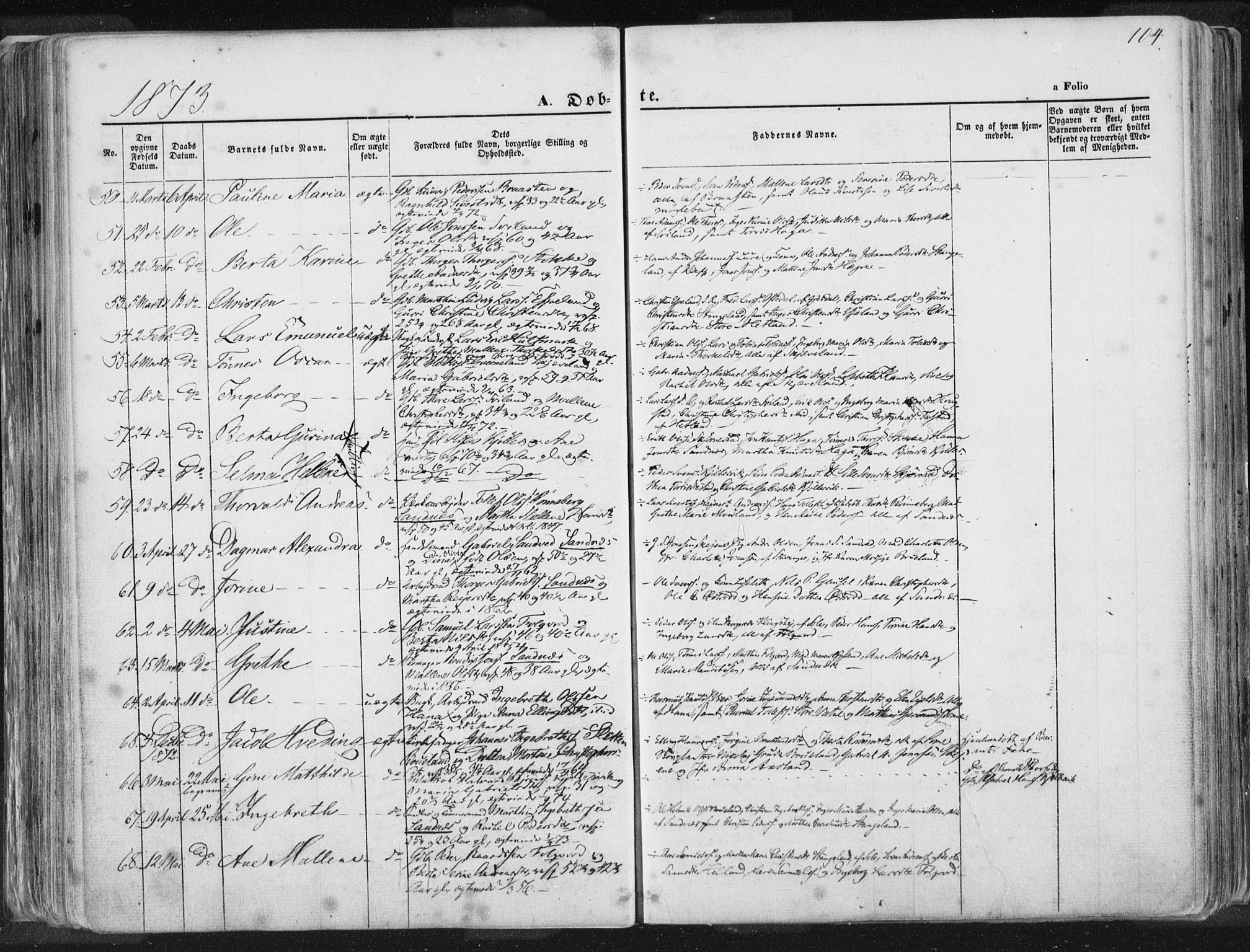 Høyland sokneprestkontor, AV/SAST-A-101799/001/30BA/L0010: Parish register (official) no. A 9.1, 1857-1877, p. 104