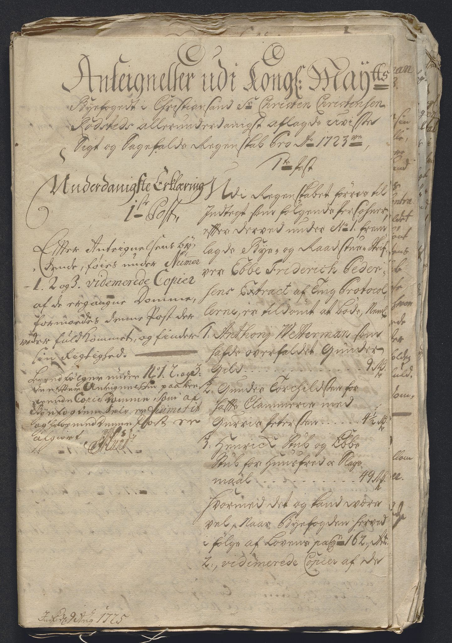Rentekammeret inntil 1814, Reviderte regnskaper, Byregnskaper, AV/RA-EA-4066/R/Rm/L0286: [M19] Sikt og sakefall, 1719-1727, p. 234