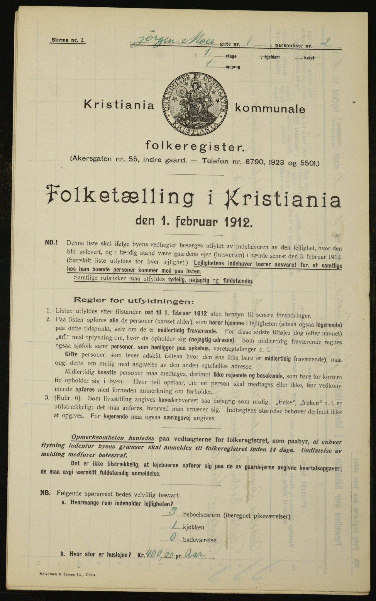 OBA, Municipal Census 1912 for Kristiania, 1912, p. 48012