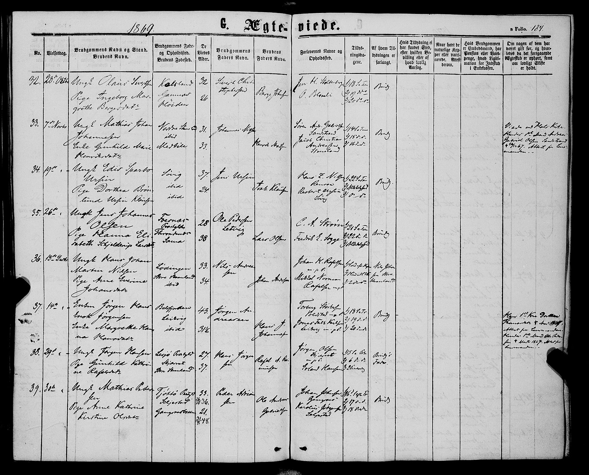 Trondenes sokneprestkontor, AV/SATØ-S-1319/H/Ha/L0012kirke: Parish register (official) no. 12, 1863-1870, p. 184