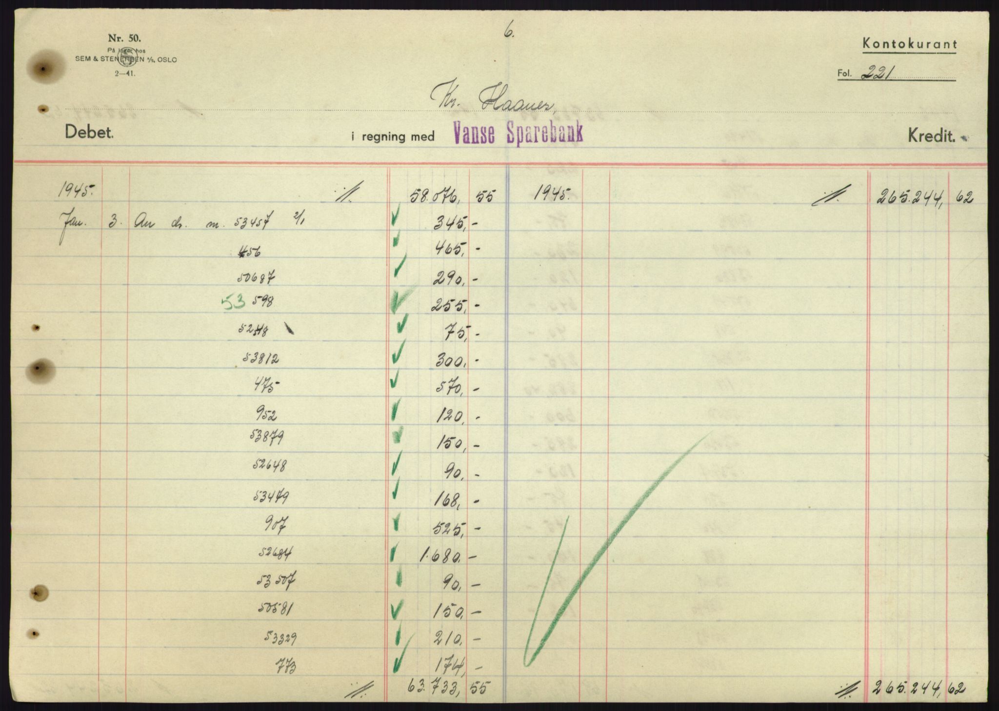Forsvarsdepartementet, 10. kontor / Oppgjørskontoret, AV/RA-RAFA-1225/D/Db/L0180: Lista oppgjørskontor, 1942-1952, p. 1997