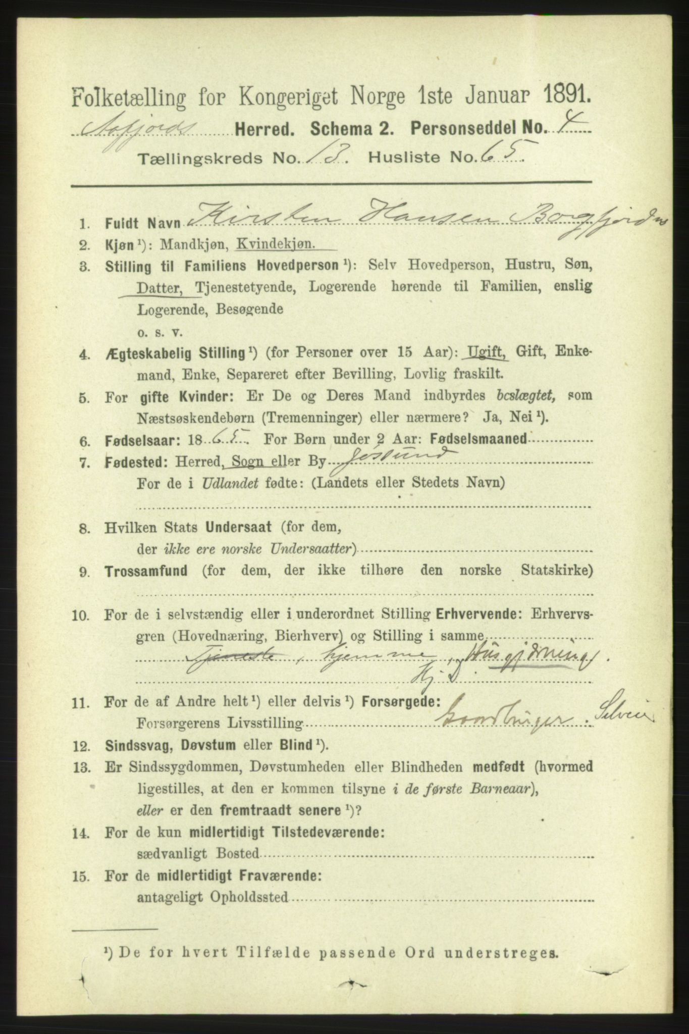 RA, 1891 census for 1630 Åfjord, 1891, p. 4593