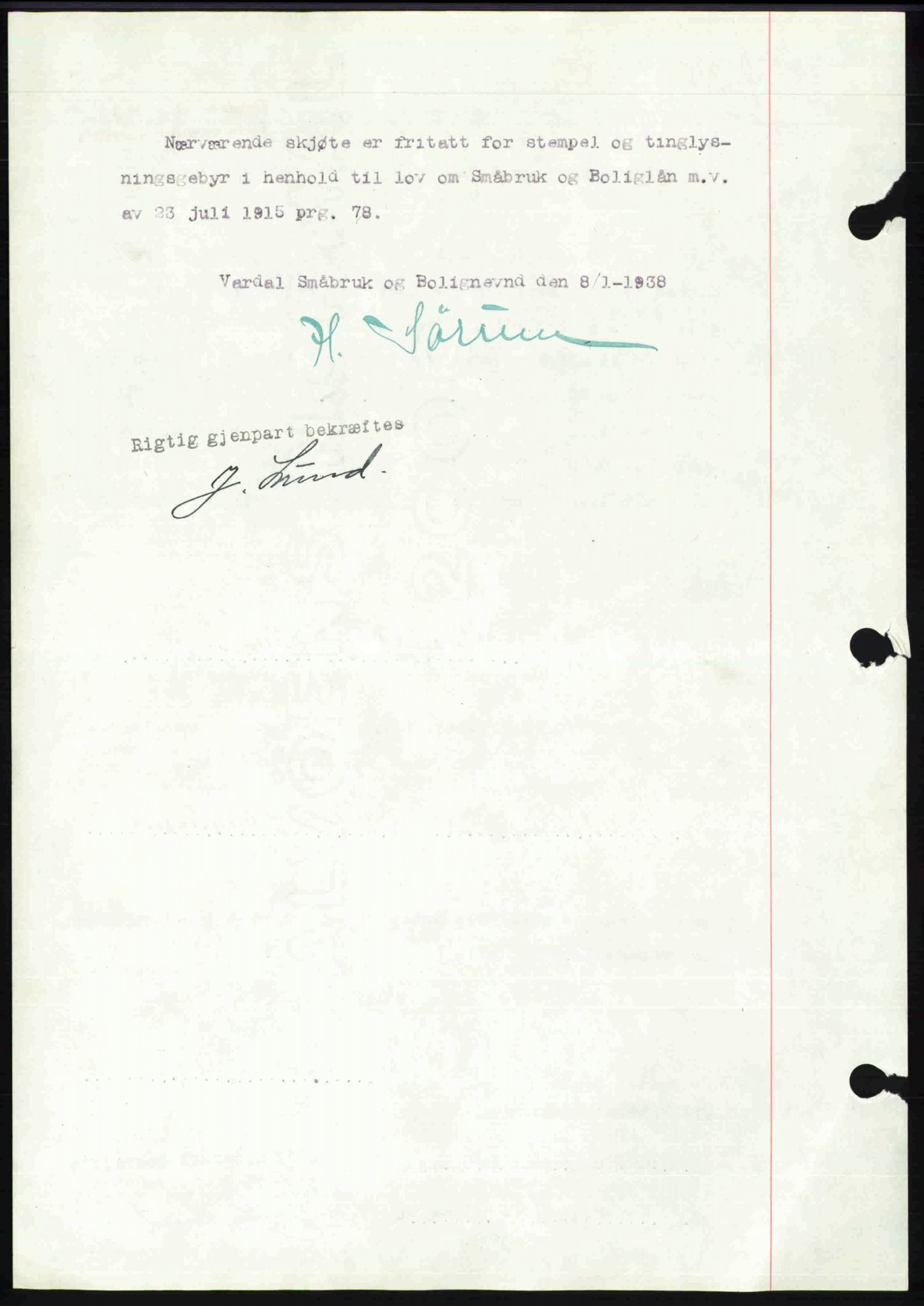 Toten tingrett, SAH/TING-006/H/Hb/Hbc/L0003: Mortgage book no. Hbc-03, 1937-1938, Diary no: : 53/1938