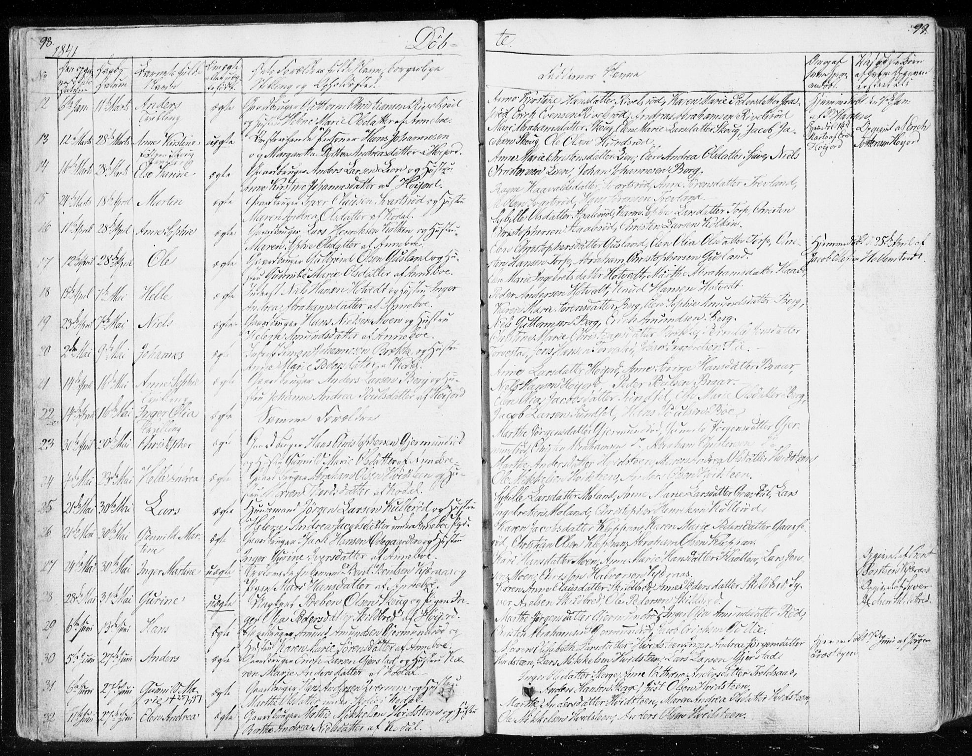 Andebu kirkebøker, SAKO/A-336/F/Fa/L0004: Parish register (official) no. 4, 1829-1856, p. 98-99