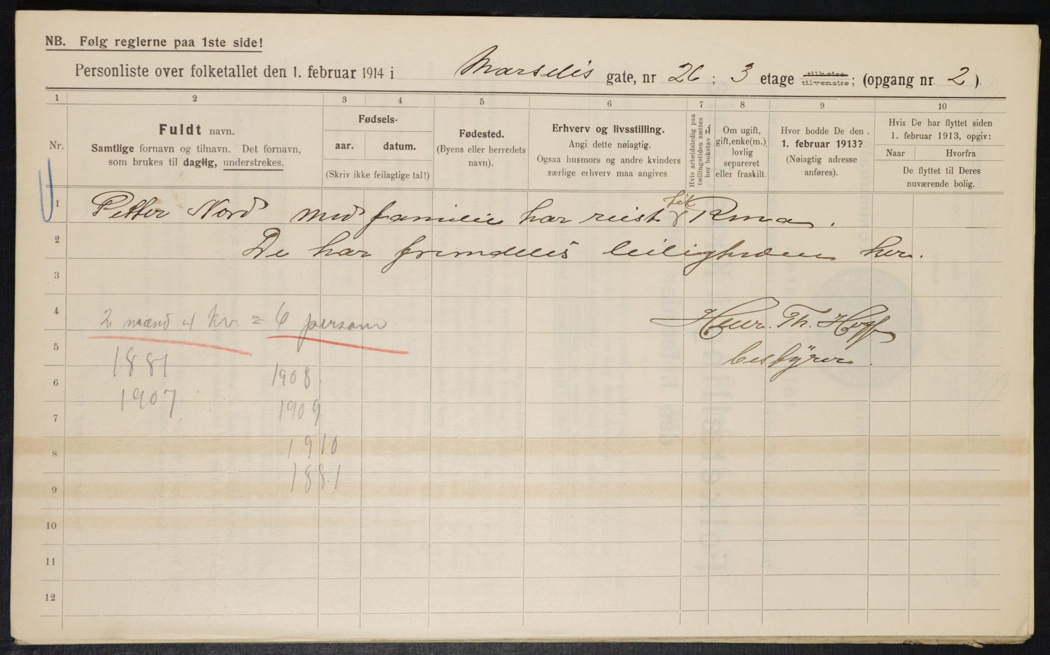 OBA, Municipal Census 1914 for Kristiania, 1914, p. 64413