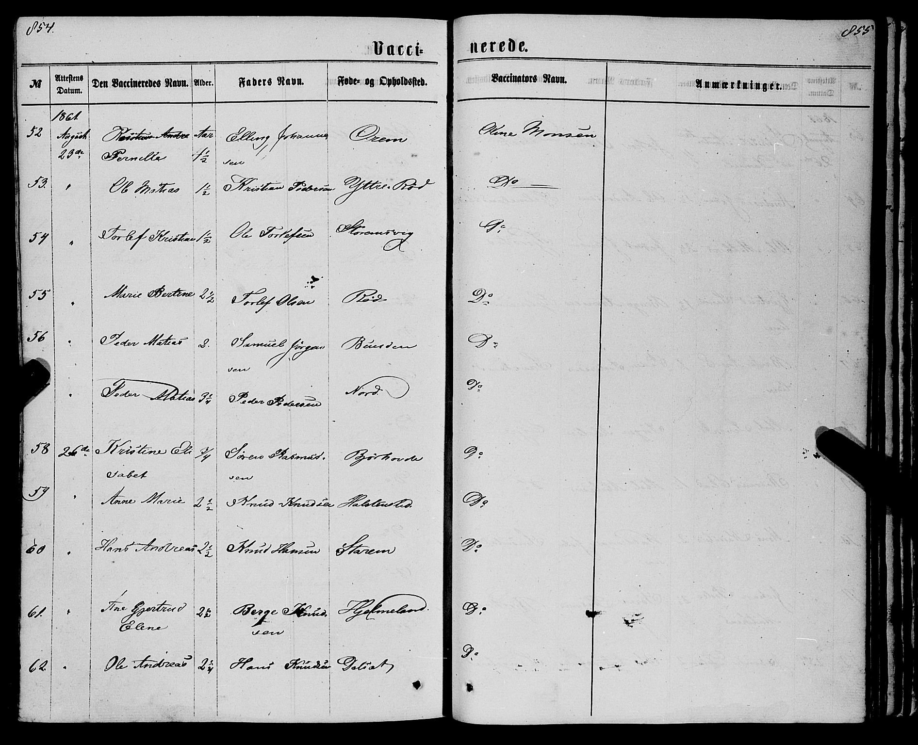 Eid sokneprestembete, AV/SAB-A-82301/H/Haa/Haaa/L0009: Parish register (official) no. A 9, 1861-1868, p. 854-855