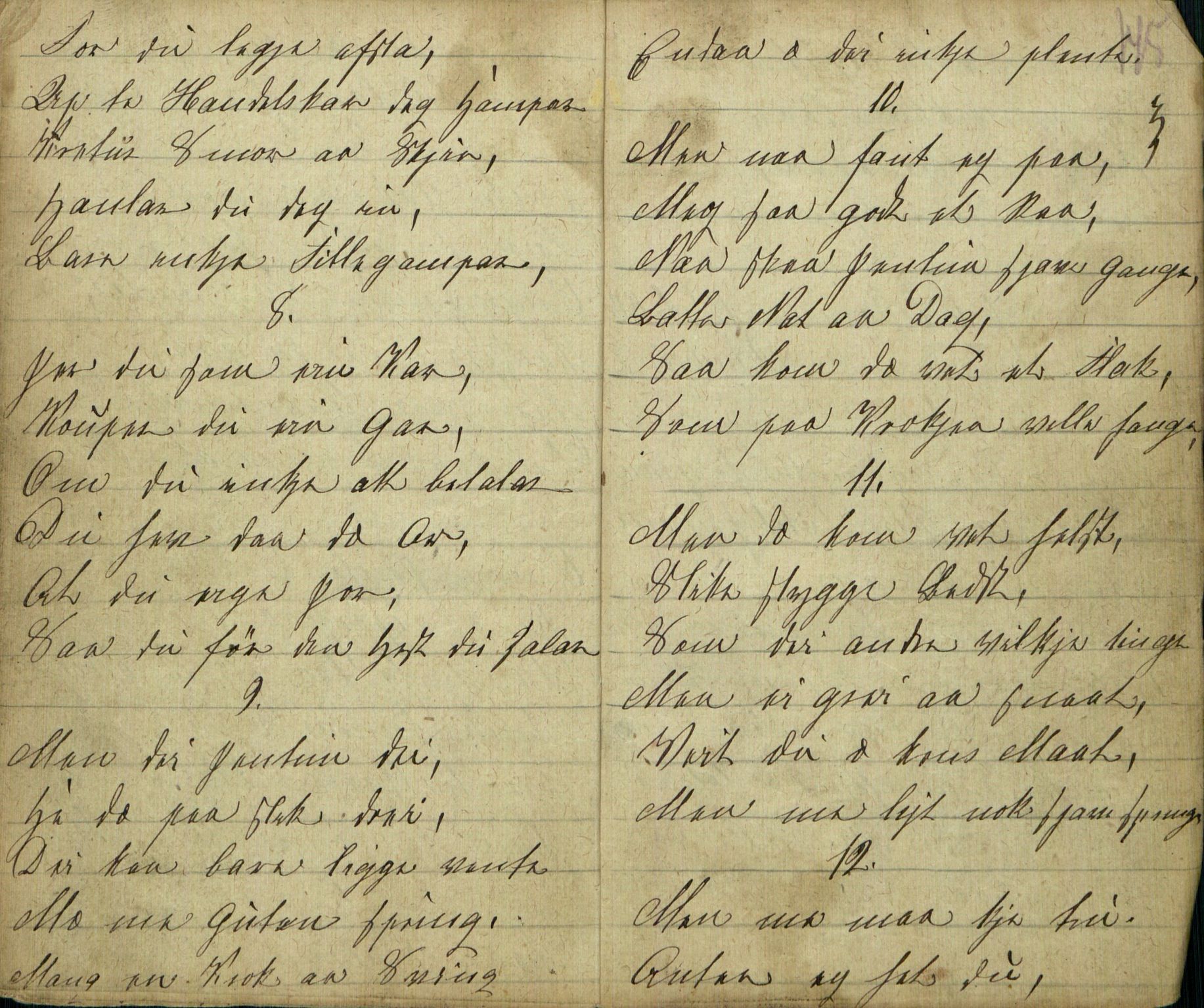 Rikard Berge, TEMU/TGM-A-1003/F/L0005/0018: 160-200 / 177 Handskriven visebok. Tilhører Aasheim af Sigjords Præstegjeld, 1870. Vise, 1870, p. 144-145