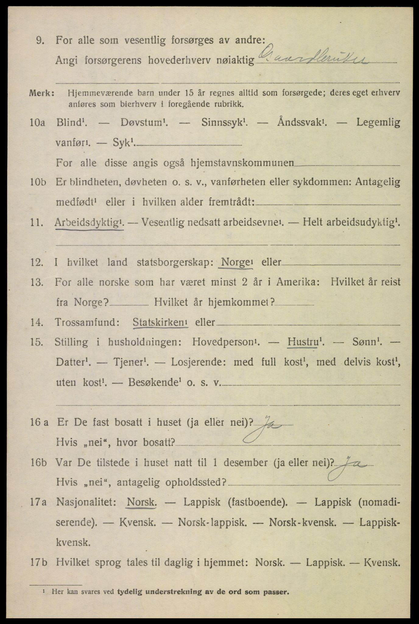 SAT, 1920 census for Ankenes, 1920, p. 3432