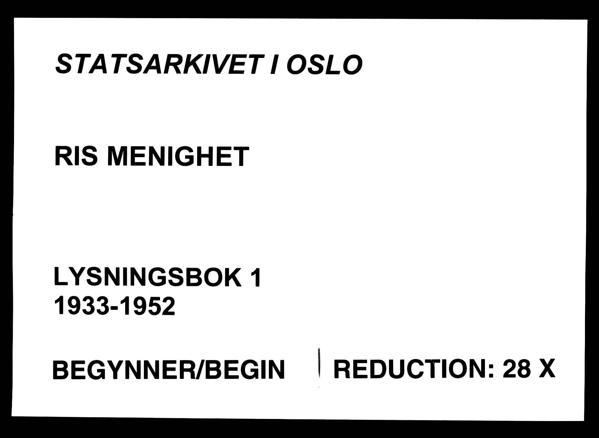 Ris prestekontor Kirkebøker, SAO/A-10875/H/Ha/L0001: Banns register no. 1, 1933-1952