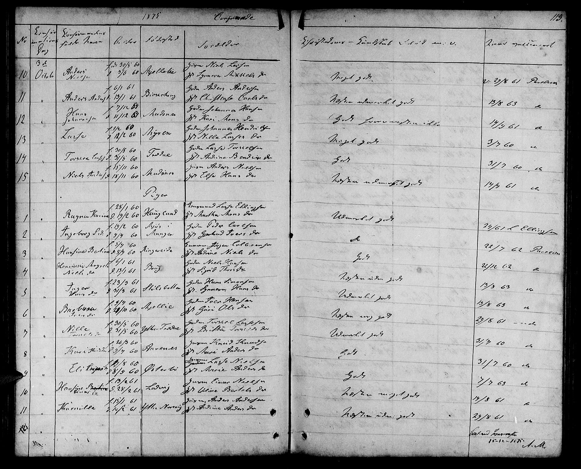 Lavik sokneprestembete, SAB/A-80901: Parish register (copy) no. A 1, 1854-1881, p. 113