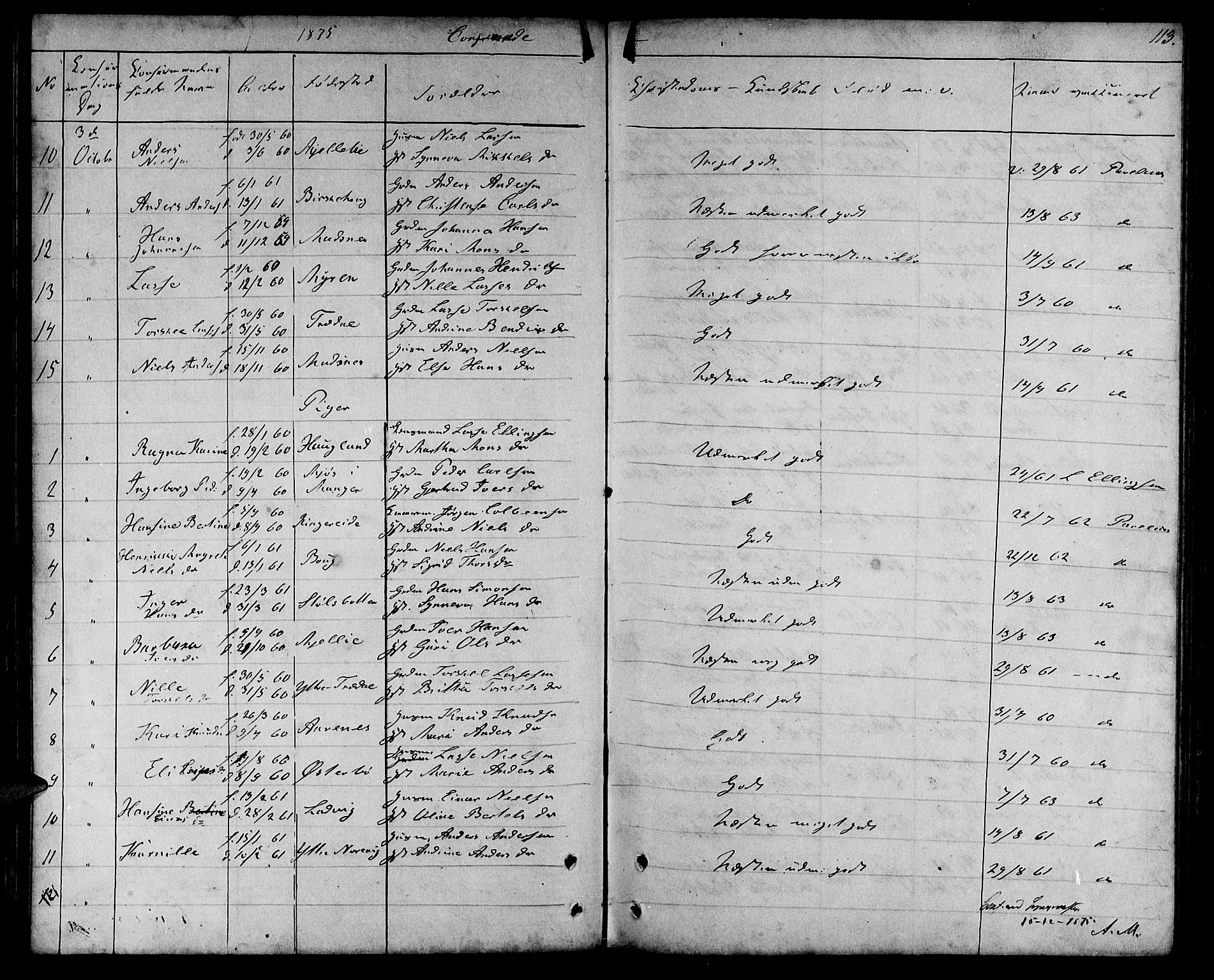 Lavik sokneprestembete, AV/SAB-A-80901: Parish register (copy) no. A 1, 1854-1881, p. 113