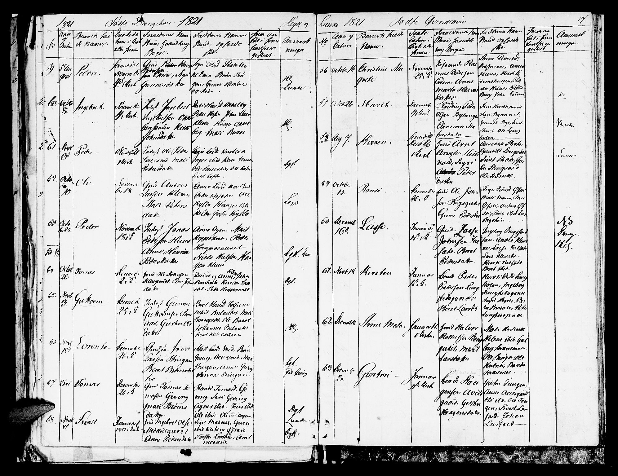 Ministerialprotokoller, klokkerbøker og fødselsregistre - Nord-Trøndelag, AV/SAT-A-1458/709/L0065: Parish register (official) no. 709A09 /4, 1820-1821, p. 17