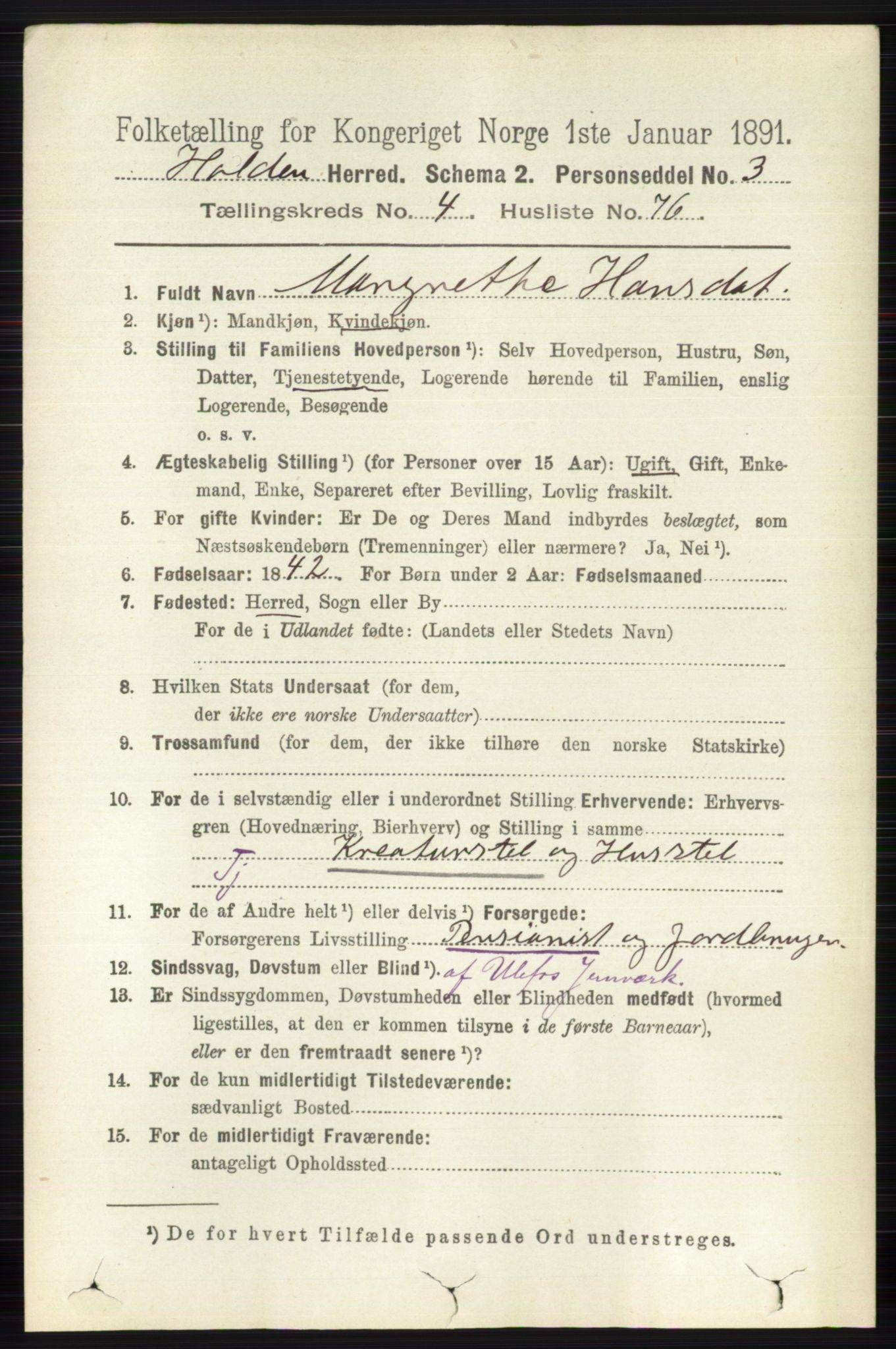 RA, 1891 census for 0819 Holla, 1891, p. 2698