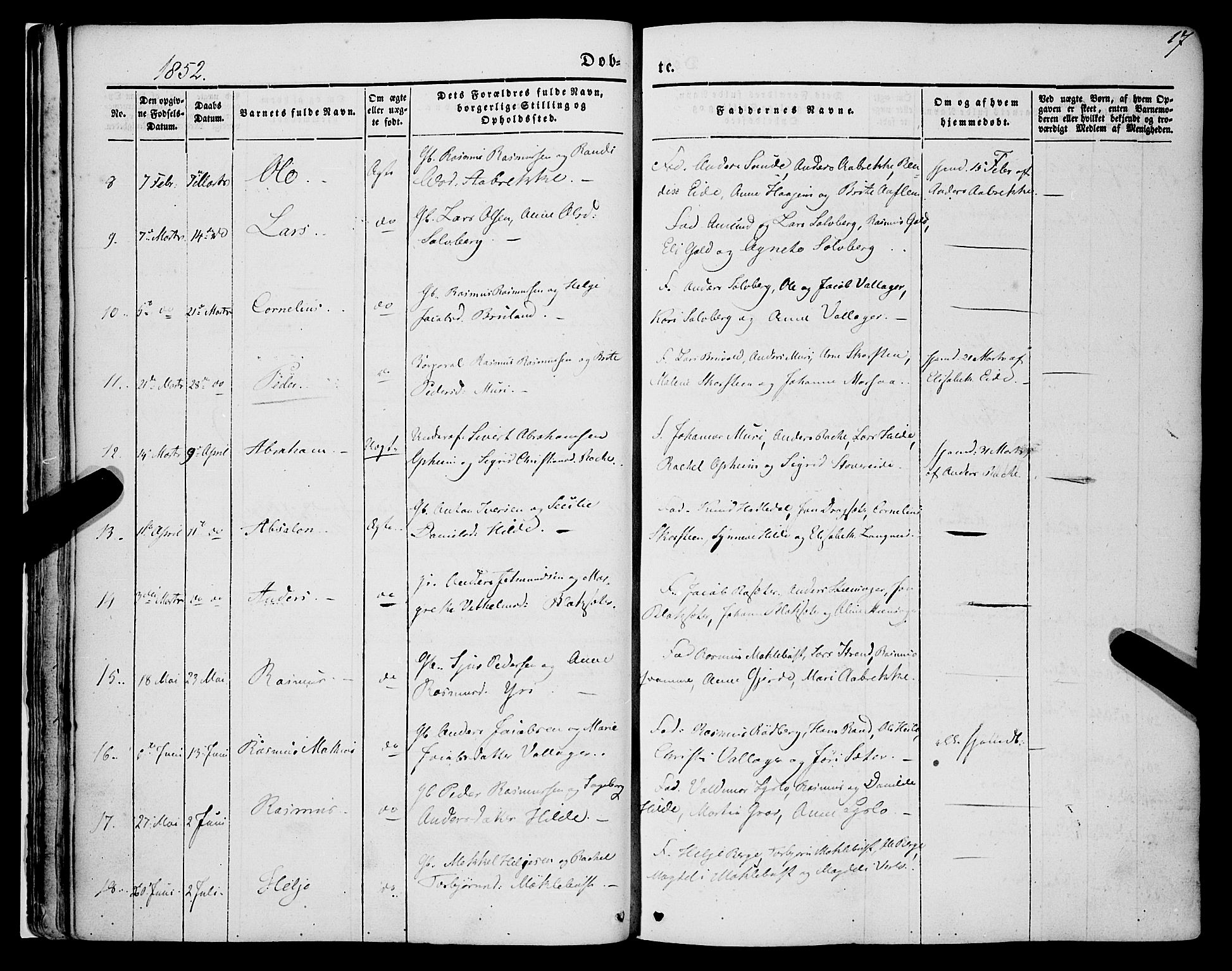 Innvik sokneprestembete, AV/SAB-A-80501: Parish register (official) no. A 5, 1847-1865, p. 17