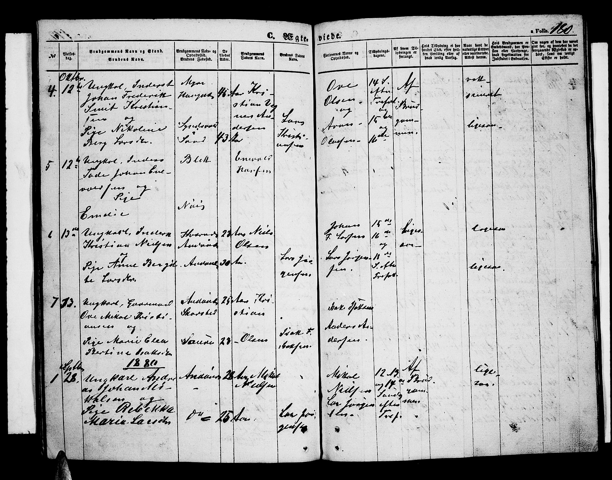 Ministerialprotokoller, klokkerbøker og fødselsregistre - Nordland, SAT/A-1459/899/L1447: Parish register (copy) no. 899C02, 1855-1886, p. 180