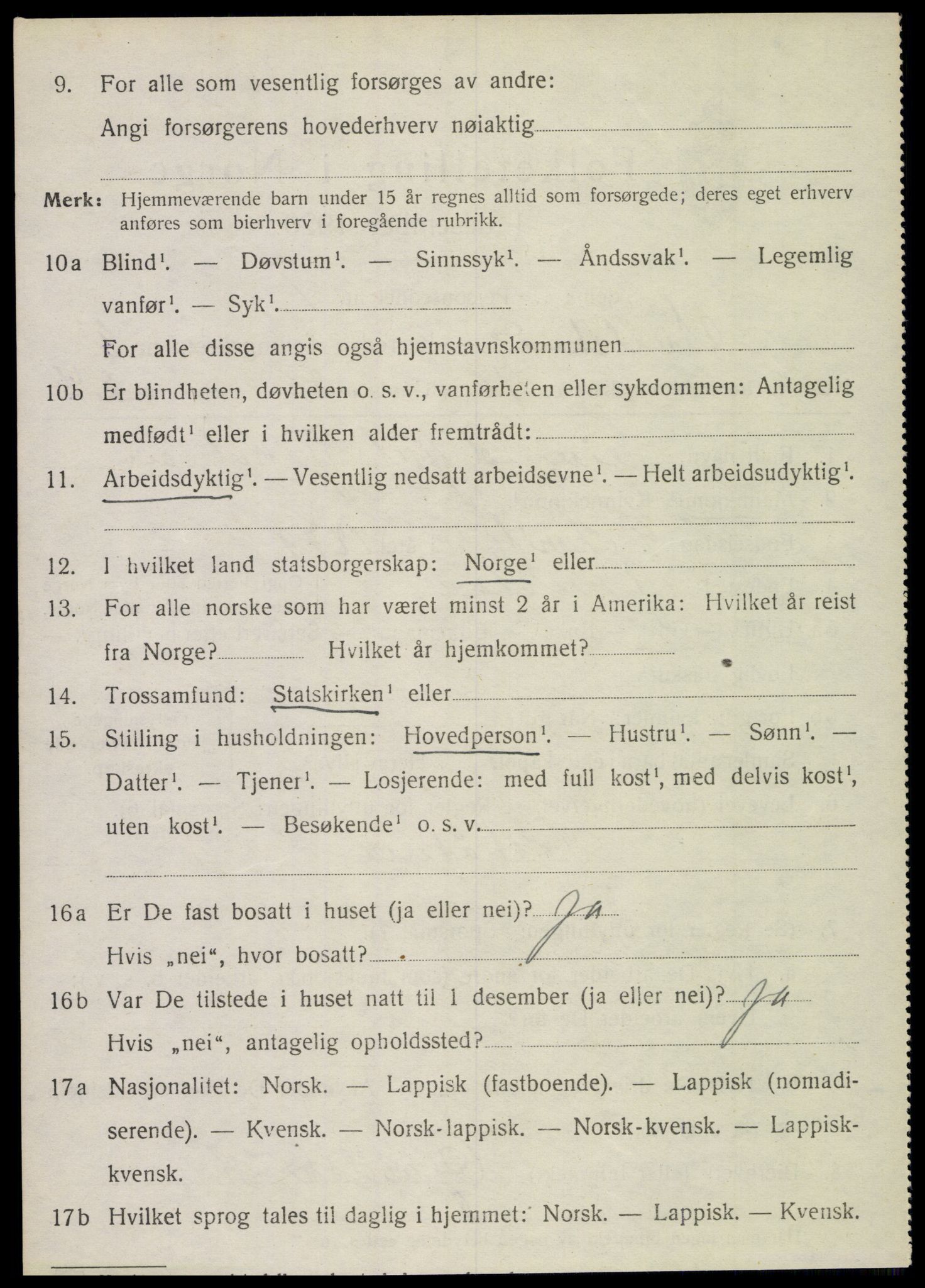 SAT, 1920 census for Vevelstad, 1920, p. 2623