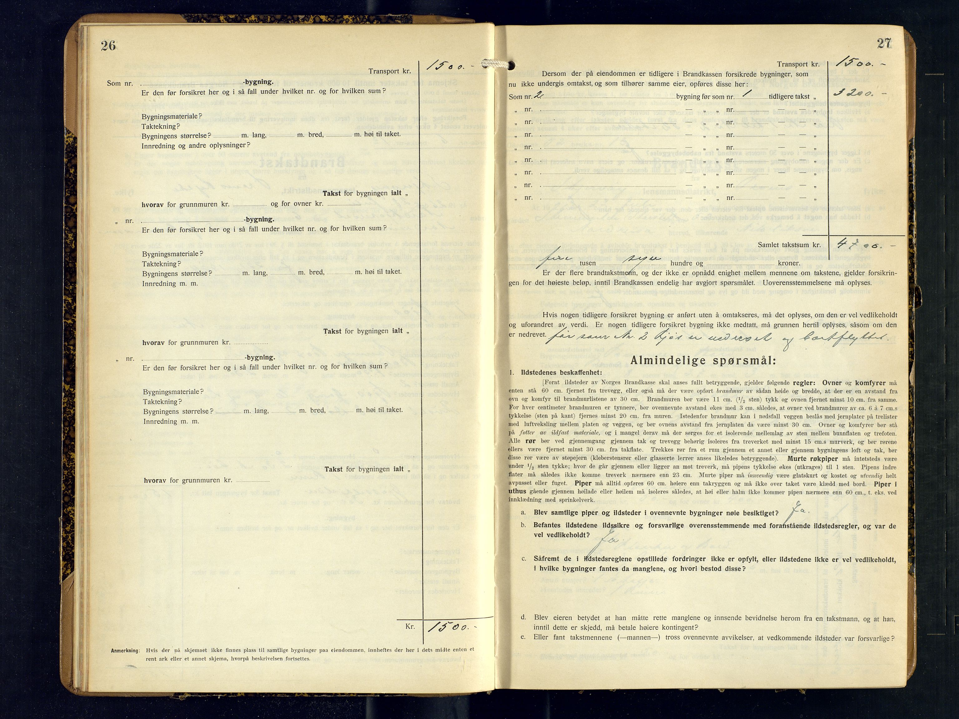 Skjervøy lensmannskontor, AV/SATØ-SATØ-63/F/Fu/Fub/L0260: Branntakstprotokoll (S), 1926-1927, p. 26-27