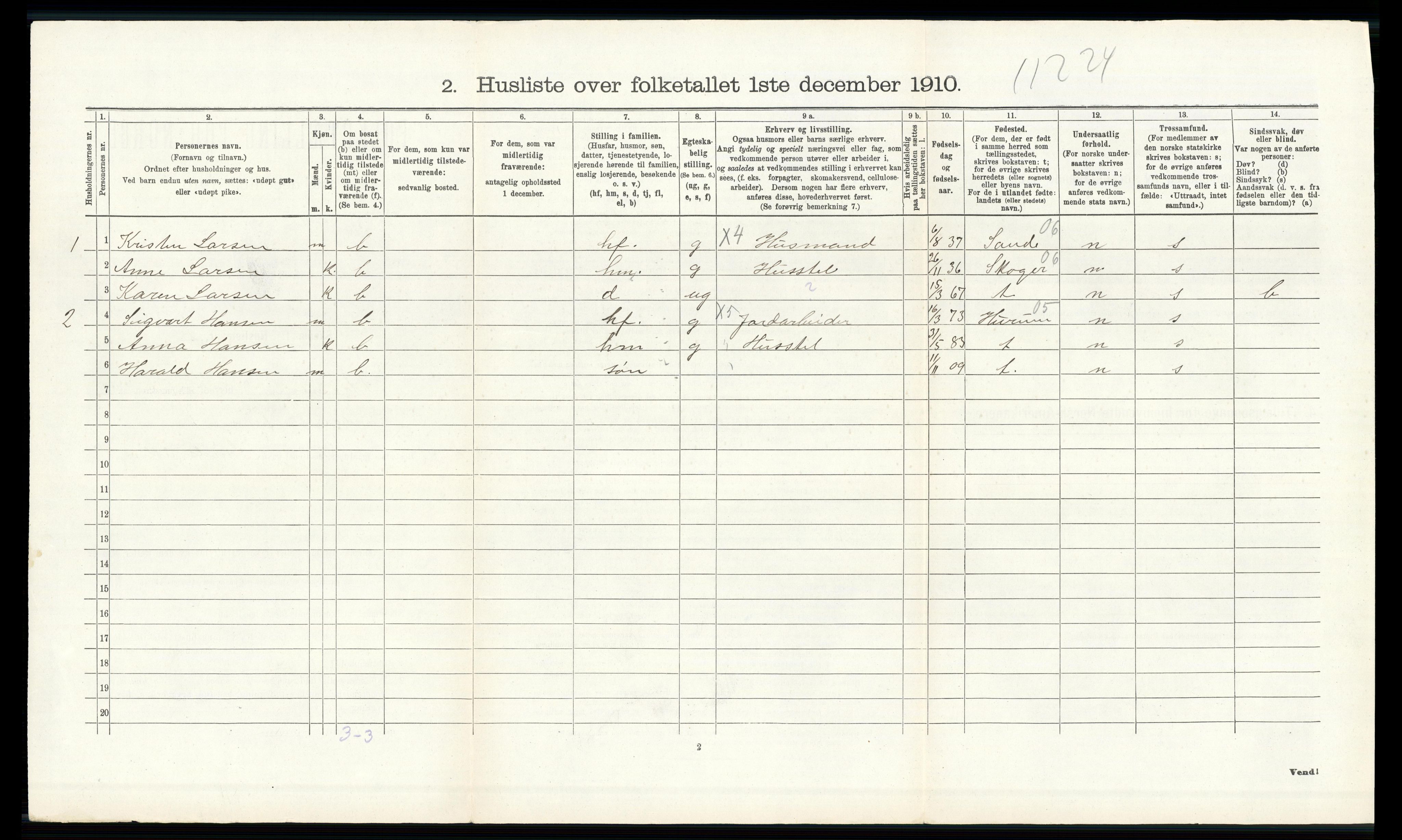 RA, 1910 census for Strømm, 1910, p. 131