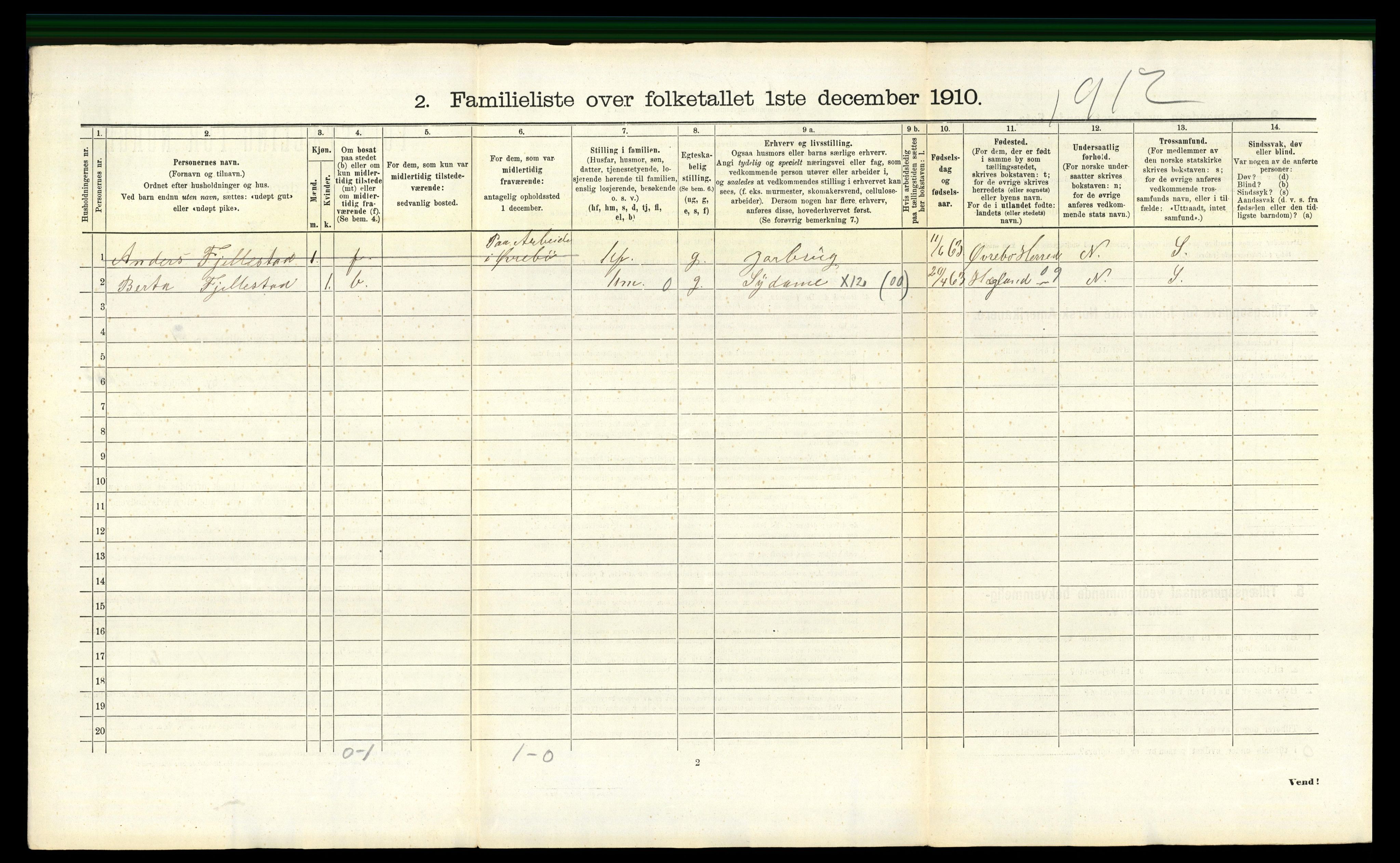 RA, 1910 census for Kristiansand, 1910, p. 7907