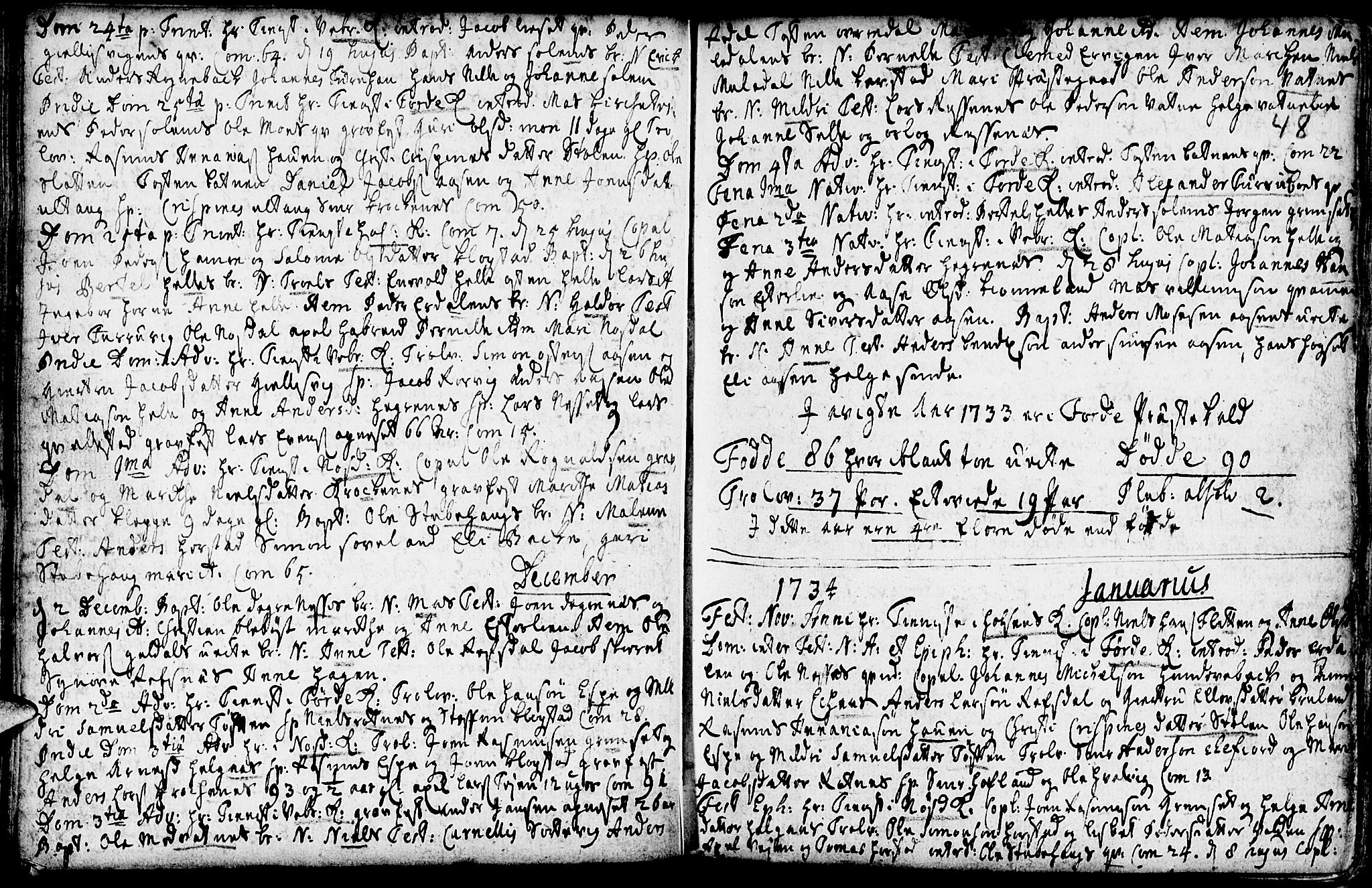 Førde sokneprestembete, SAB/A-79901/H/Haa/Haaa/L0002: Parish register (official) no. A 2, 1728-1748, p. 48