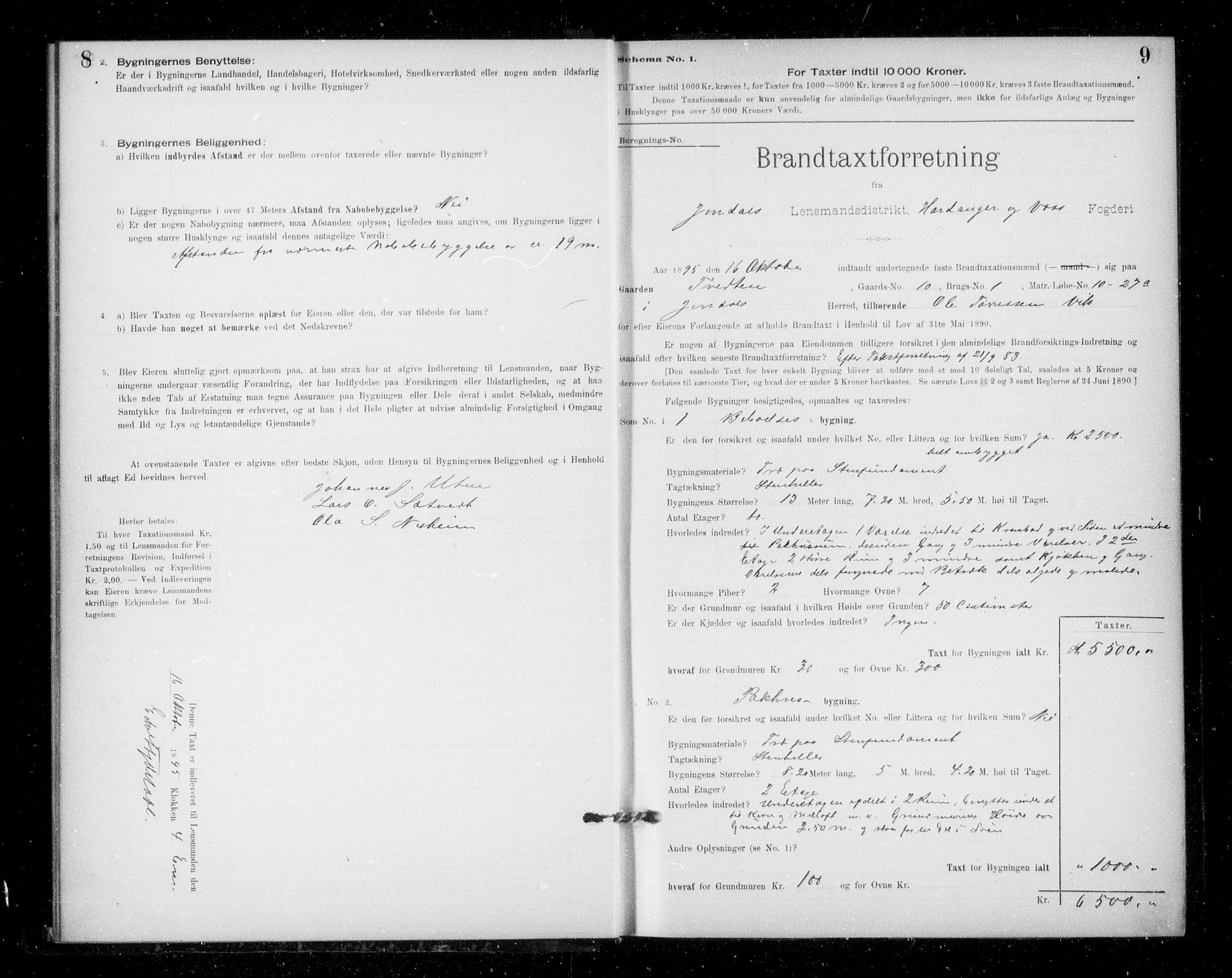 Lensmannen i Jondal, AV/SAB-A-33101/0012/L0005: Branntakstprotokoll, skjematakst, 1894-1951, p. 8-9