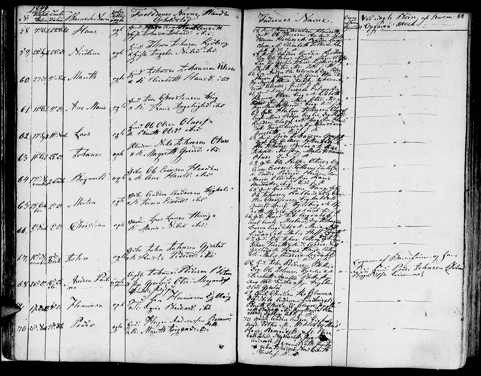 Ministerialprotokoller, klokkerbøker og fødselsregistre - Møre og Romsdal, AV/SAT-A-1454/578/L0904: Parish register (official) no. 578A03, 1836-1858, p. 64