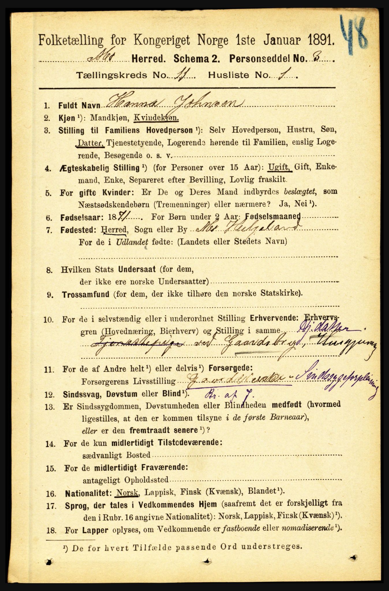 RA, 1891 census for 1833 Mo, 1891, p. 4418