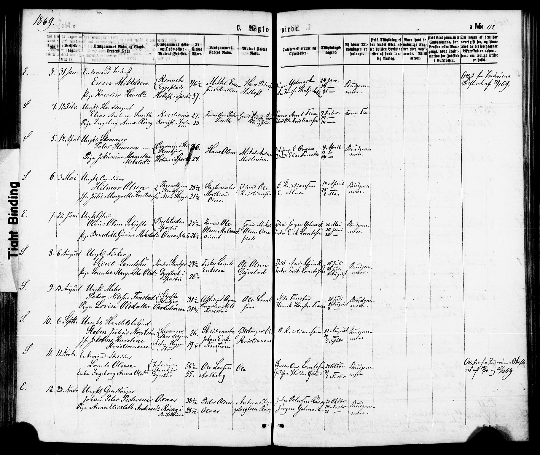 Ministerialprotokoller, klokkerbøker og fødselsregistre - Nord-Trøndelag, SAT/A-1458/739/L0370: Parish register (official) no. 739A02, 1868-1881, p. 112