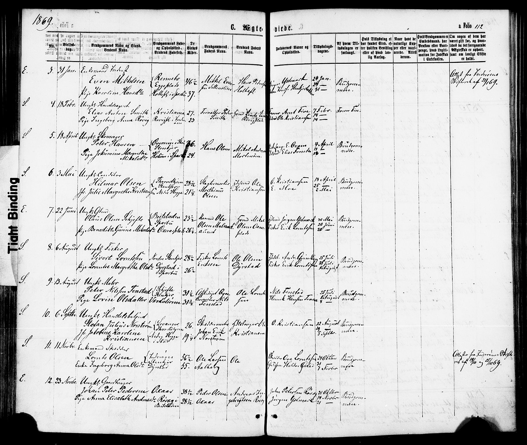 Ministerialprotokoller, klokkerbøker og fødselsregistre - Nord-Trøndelag, AV/SAT-A-1458/739/L0370: Parish register (official) no. 739A02, 1868-1881, p. 112