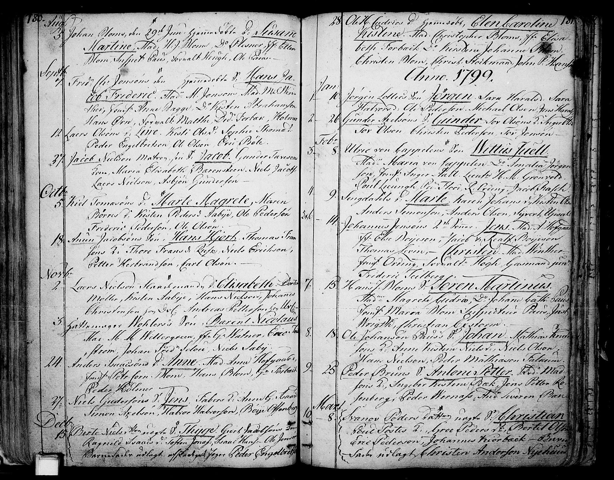 Skien kirkebøker, SAKO/A-302/F/Fa/L0004: Parish register (official) no. 4, 1792-1814, p. 180-181