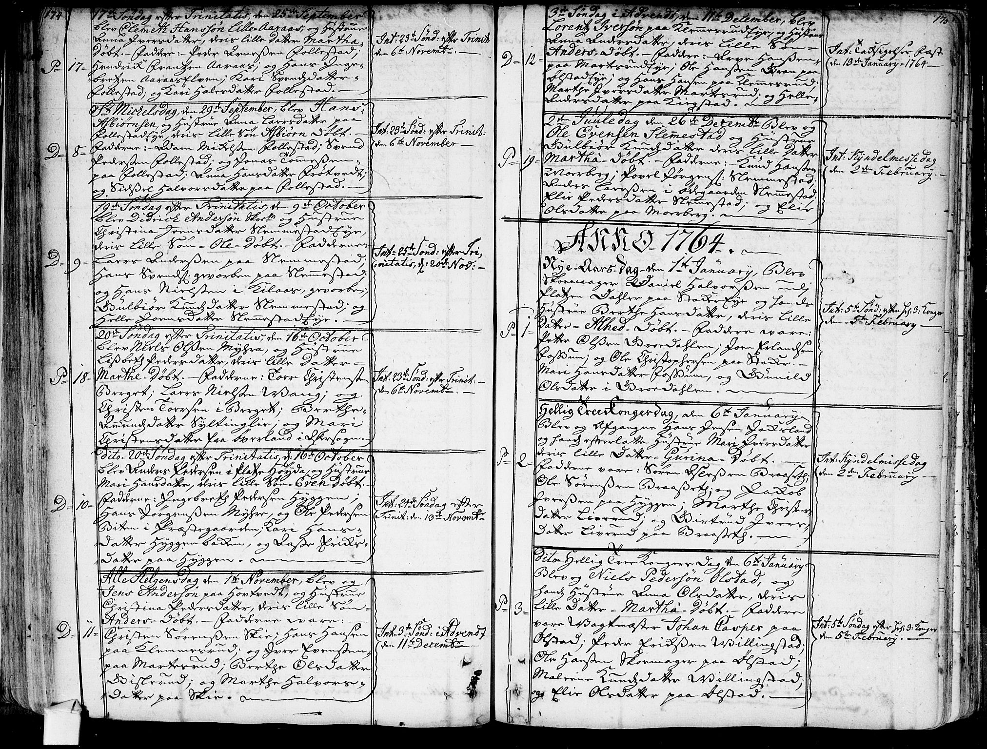 Røyken kirkebøker, SAKO/A-241/G/Ga/L0001: Parish register (copy) no. 1, 1740-1768, p. 174-175