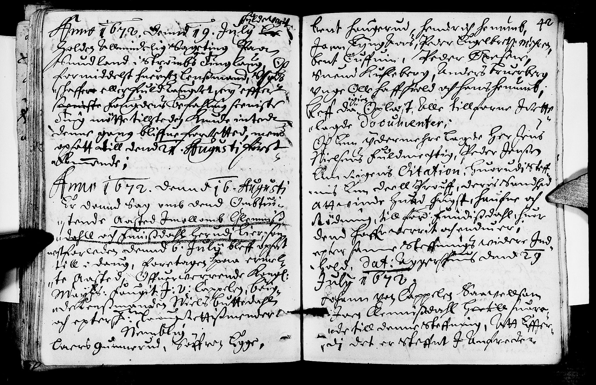 Lier, Røyken og Hurum sorenskriveri, AV/SAKO-A-89/F/Fa/L0013: Tingbok, 1672, p. 42