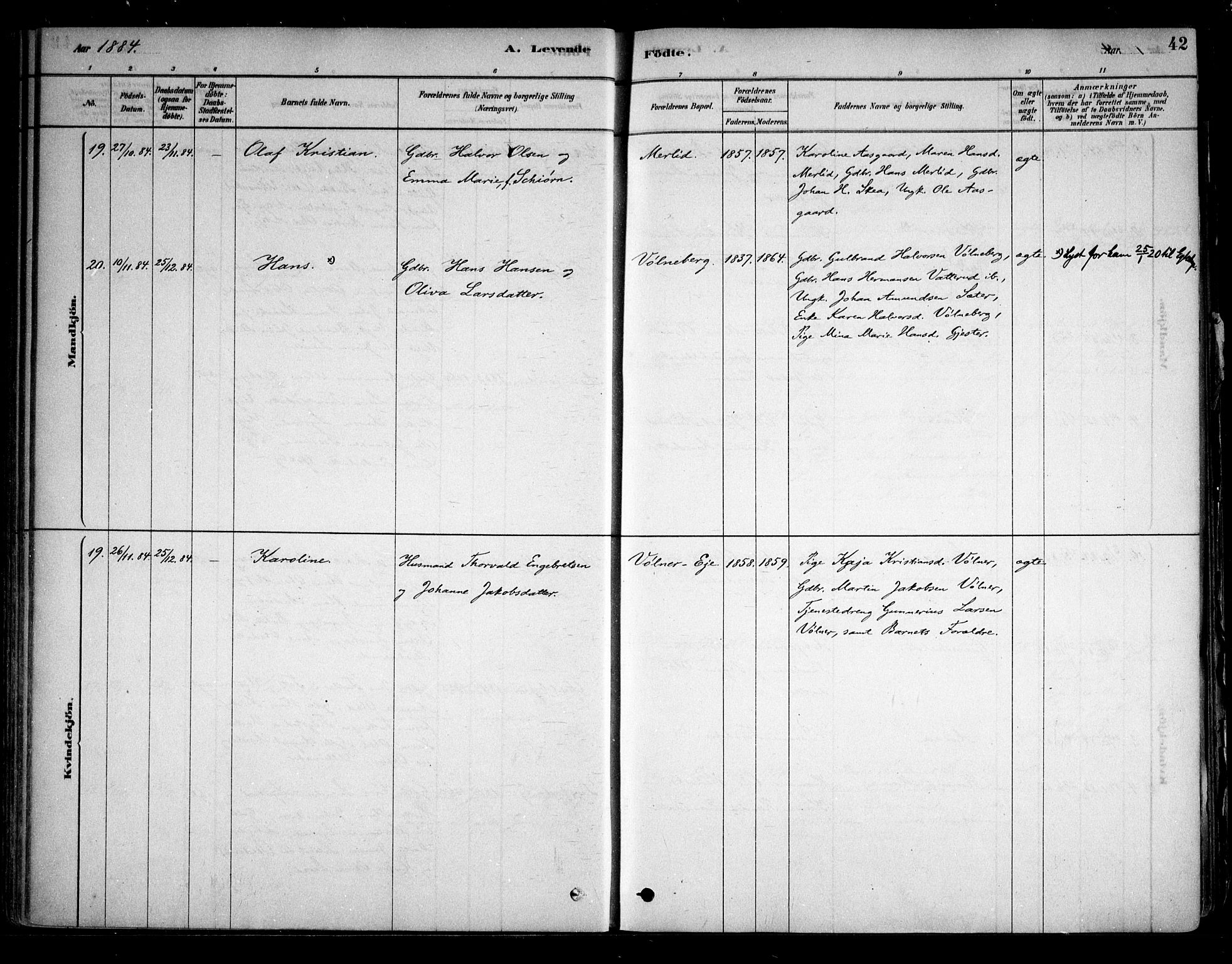 Sørum prestekontor Kirkebøker, AV/SAO-A-10303/F/Fa/L0007: Parish register (official) no. I 7, 1878-1914, p. 42