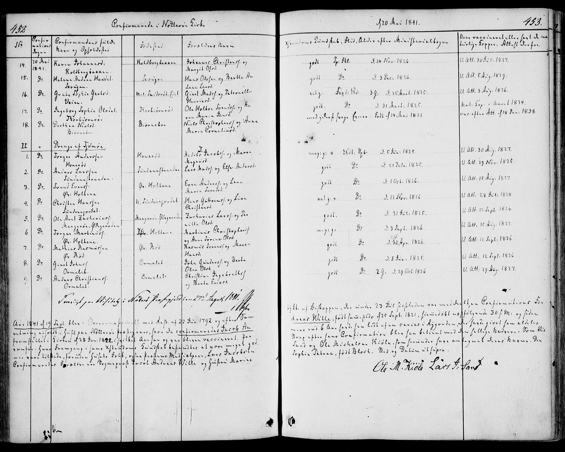 Nøtterøy kirkebøker, AV/SAKO-A-354/F/Fa/L0005: Parish register (official) no. I 5, 1839-1852, p. 452-453