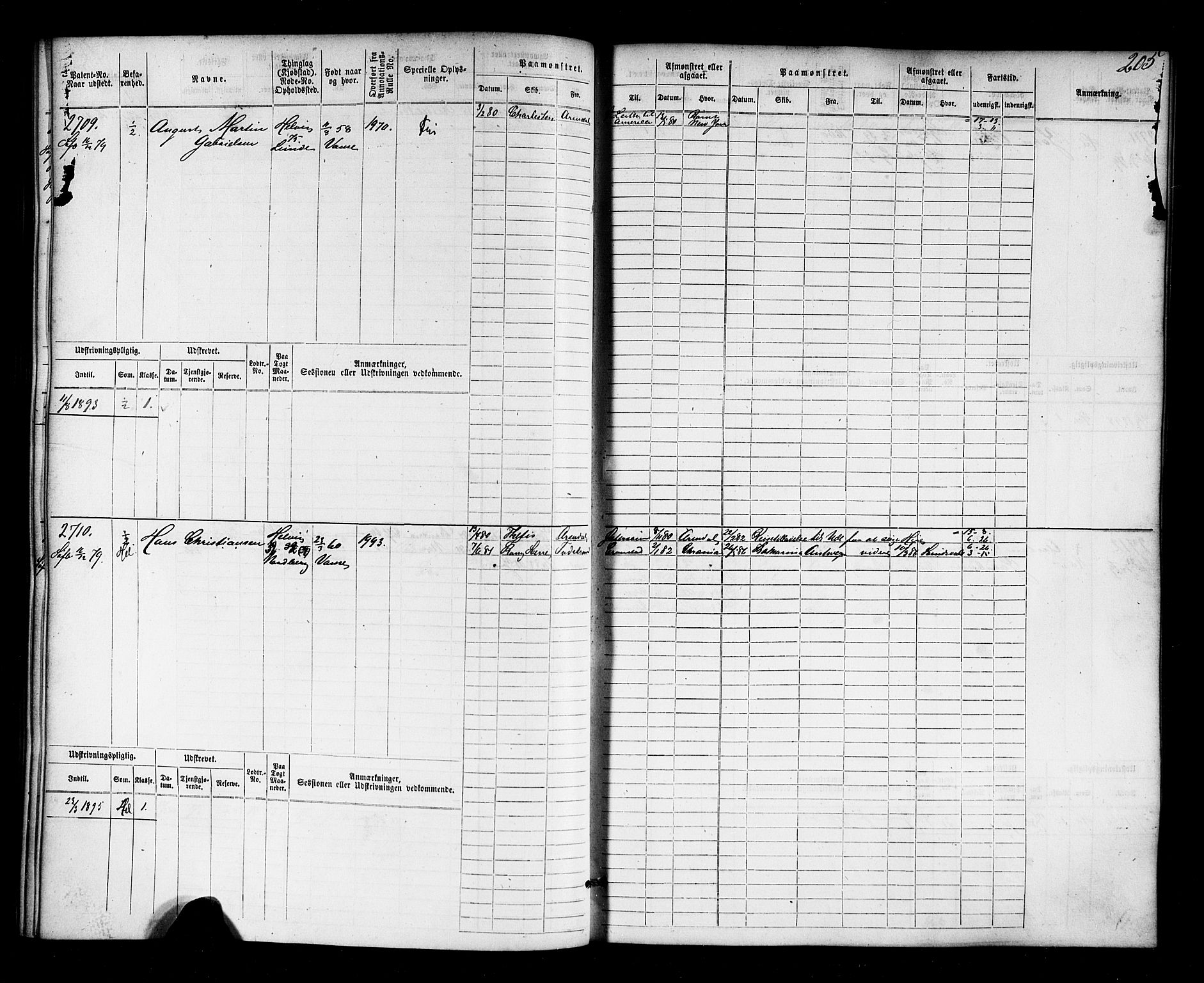 Farsund mønstringskrets, AV/SAK-2031-0017/F/Fb/L0018: Hovedrulle nr 2301-3066, Z-10, 1875-1914, p. 210