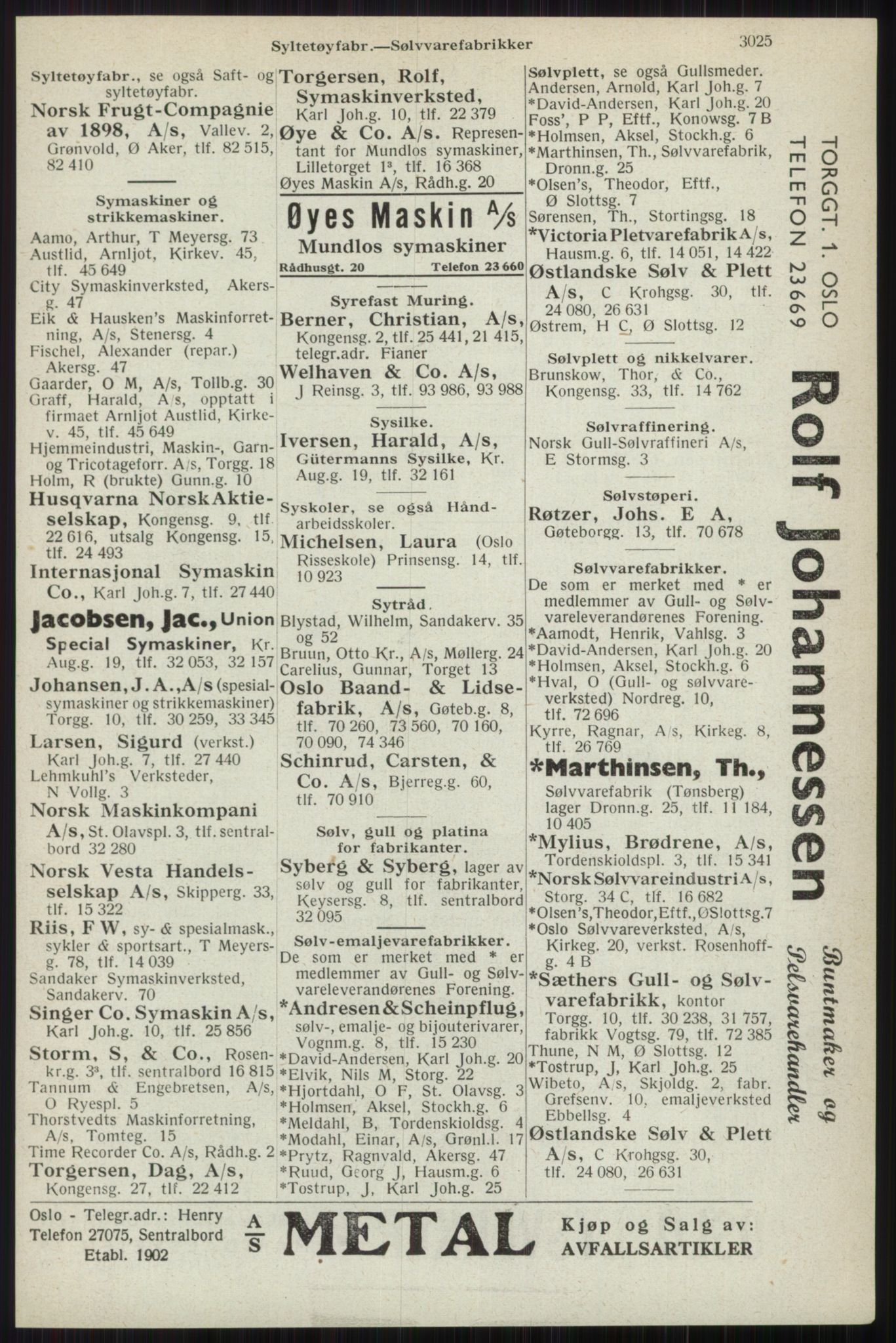 Kristiania/Oslo adressebok, PUBL/-, 1944, p. 3025