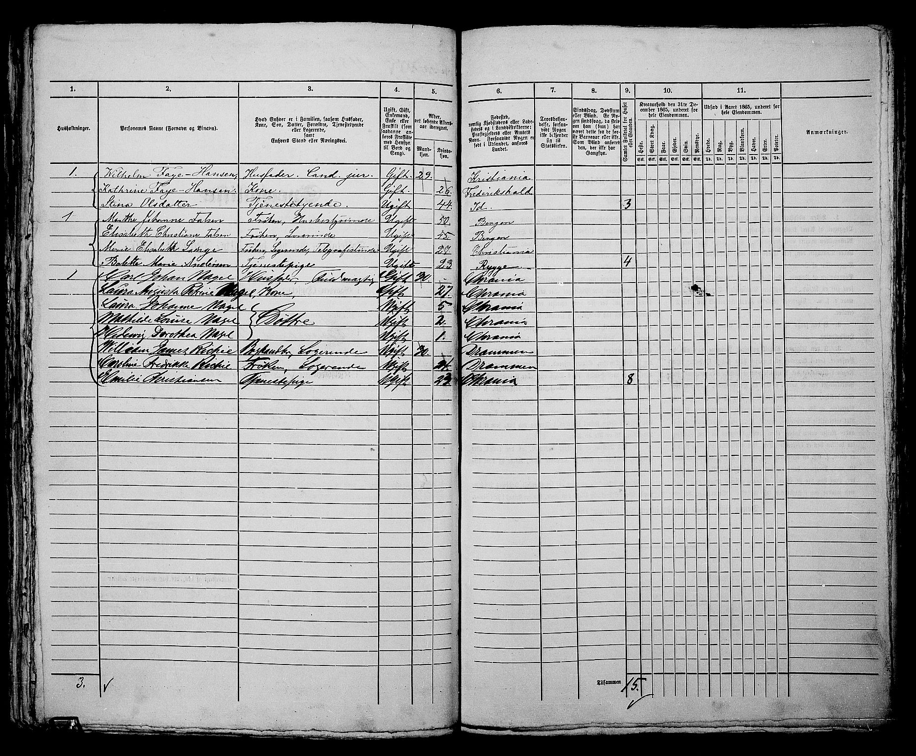 RA, 1865 census for Kristiania, 1865, p. 2661